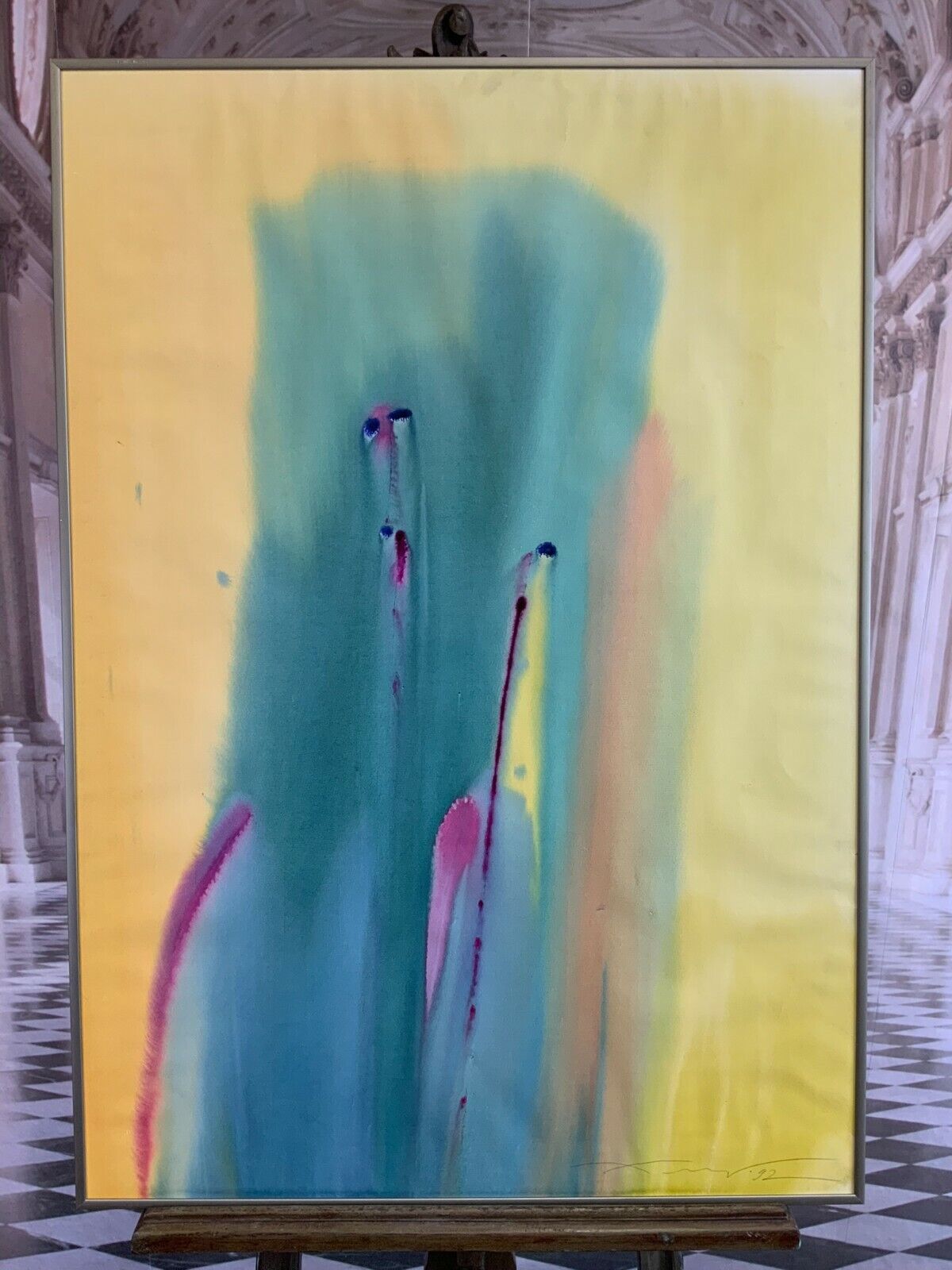 Anatoli KMARA AQUARELL ABSTRAKTE KOMPOSITION GROSSFORMAT 71x101cm – Bild 4