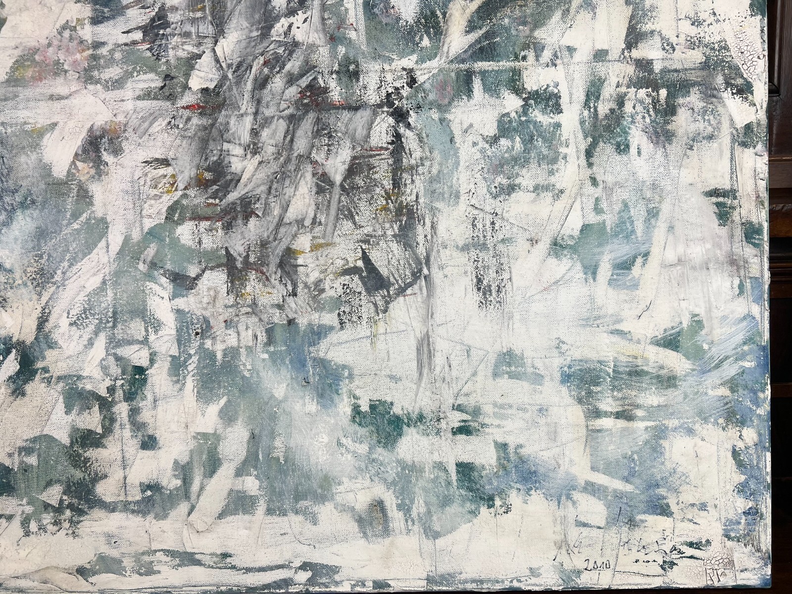 MODERNES ÖLGEMÄLDE AUF LEINWAND ABSTRAKTE DARSTELLUNG 100x81cm – Bild 13