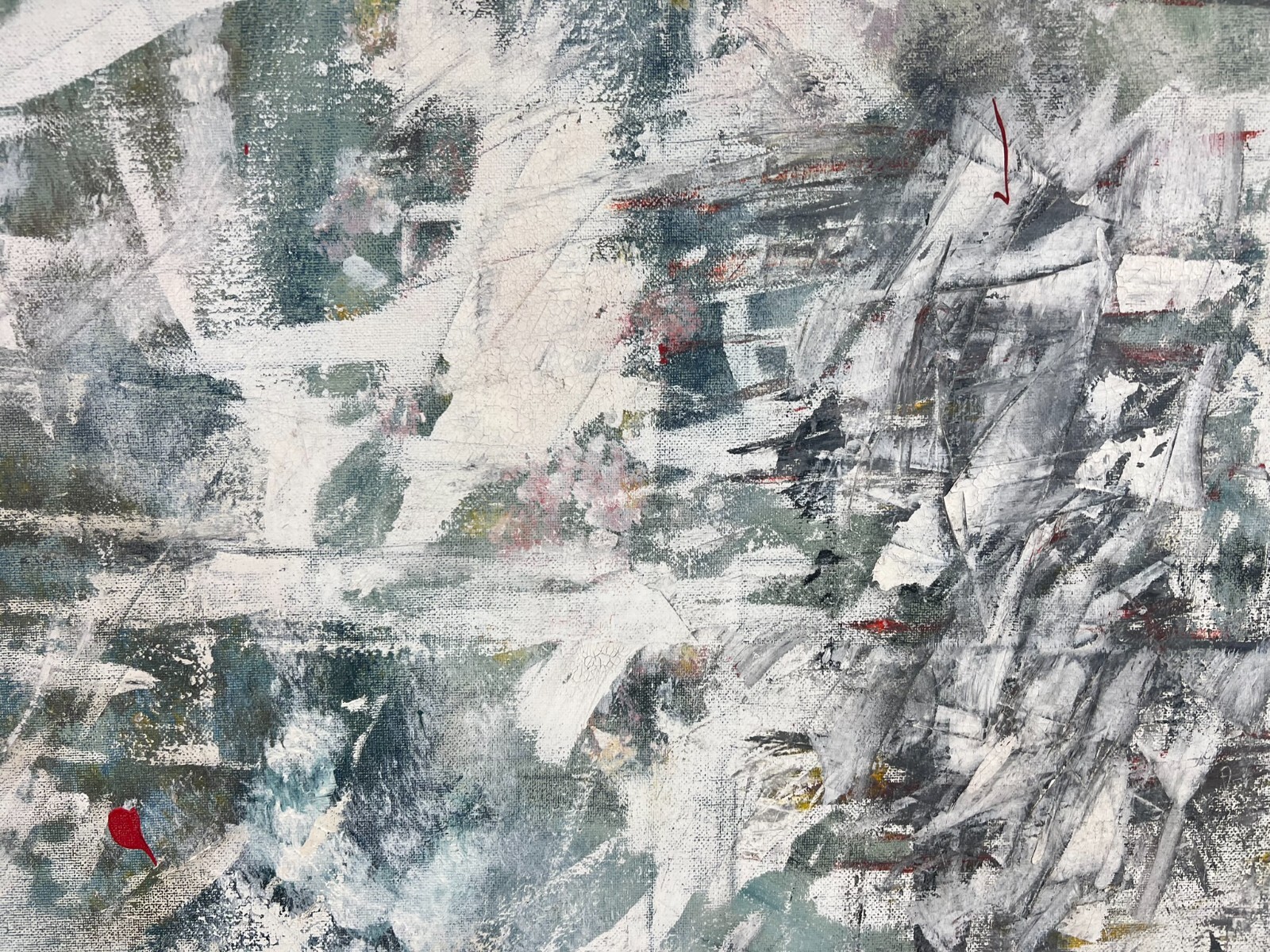 MODERNES ÖLGEMÄLDE AUF LEINWAND ABSTRAKTE DARSTELLUNG 100x81cm – Bild 4