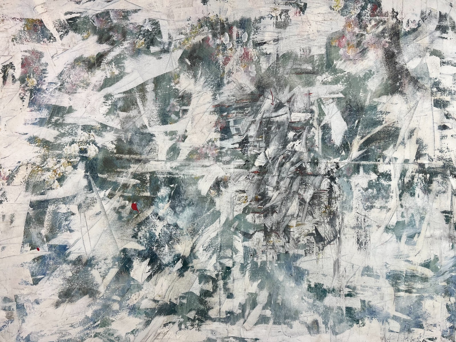 MODERNES ÖLGEMÄLDE AUF LEINWAND ABSTRAKTE DARSTELLUNG 100x81cm
