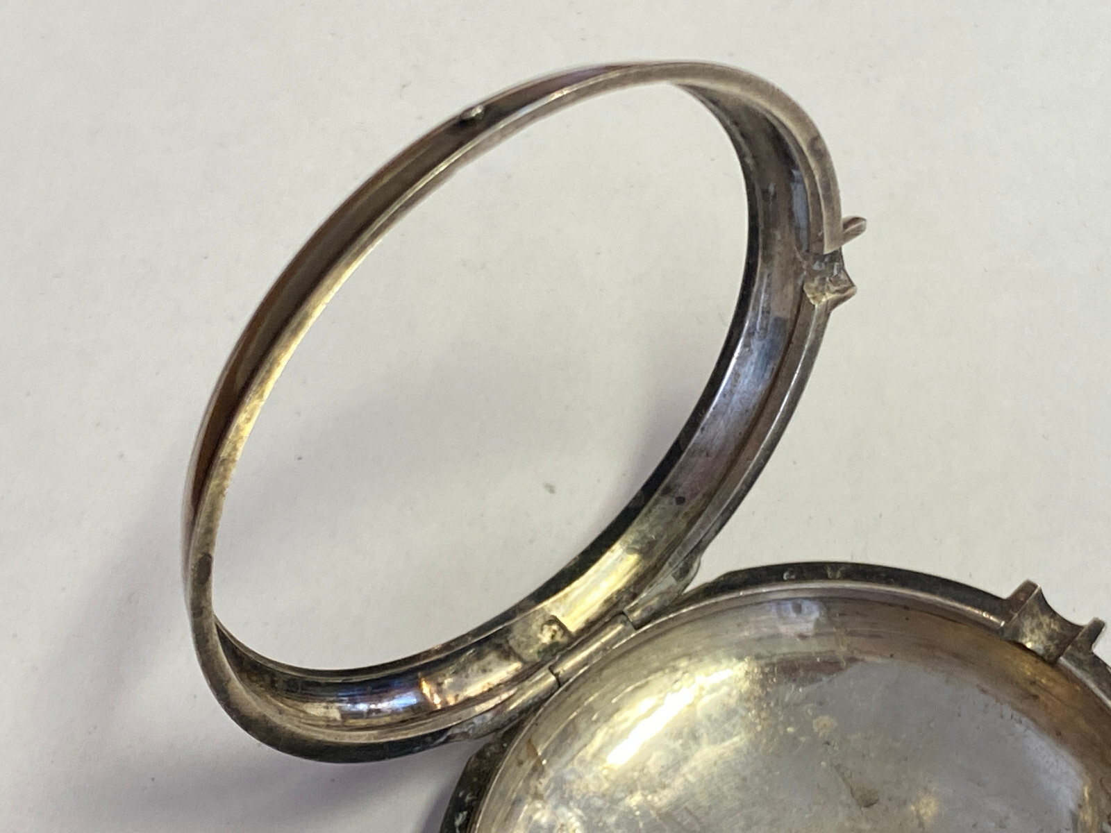 ANTIKE TASCHENUHR AUS STERLING SILBER MEHRFACH PUNZIERT DEFEKT ENGLAND OHNE GLAS – Bild 14