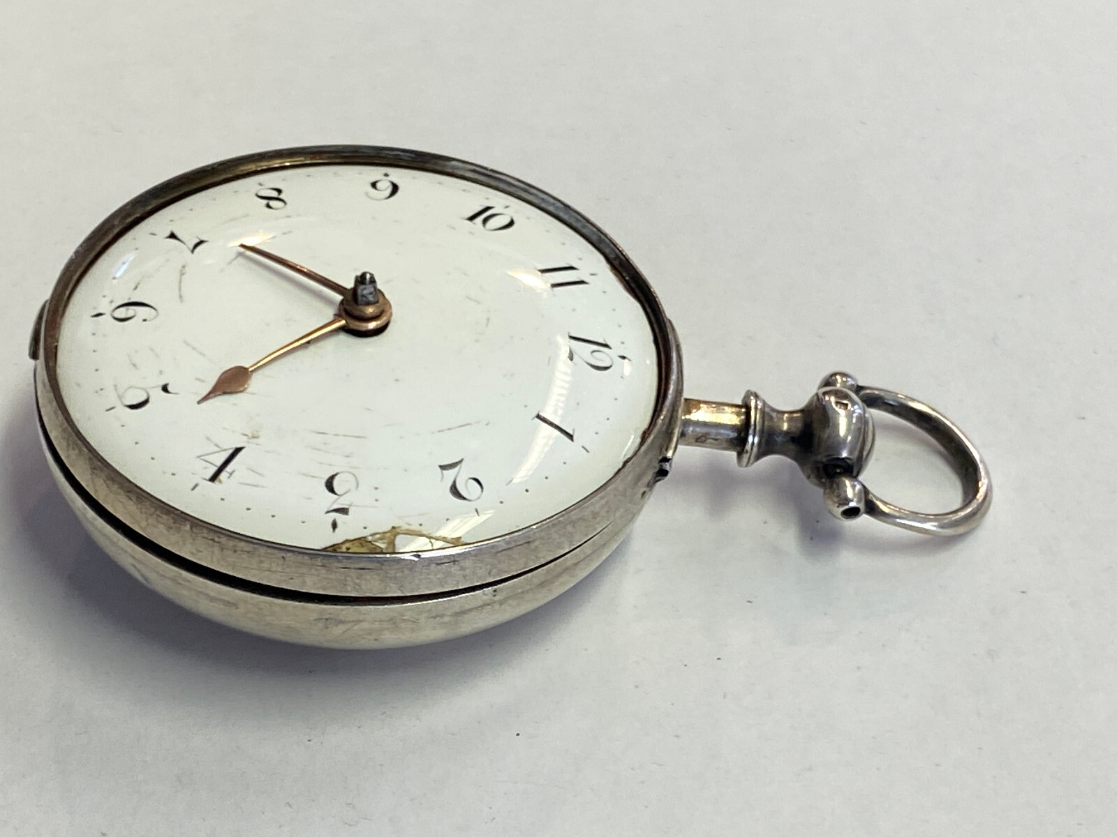 ANTIKE TASCHENUHR AUS STERLING SILBER MEHRFACH PUNZIERT DEFEKT ENGLAND OHNE GLAS – Bild 16