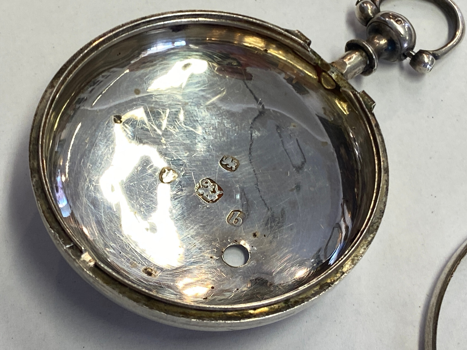 ANTIKE TASCHENUHR AUS STERLING SILBER MEHRFACH PUNZIERT DEFEKT ENGLAND OHNE GLAS – Bild 18