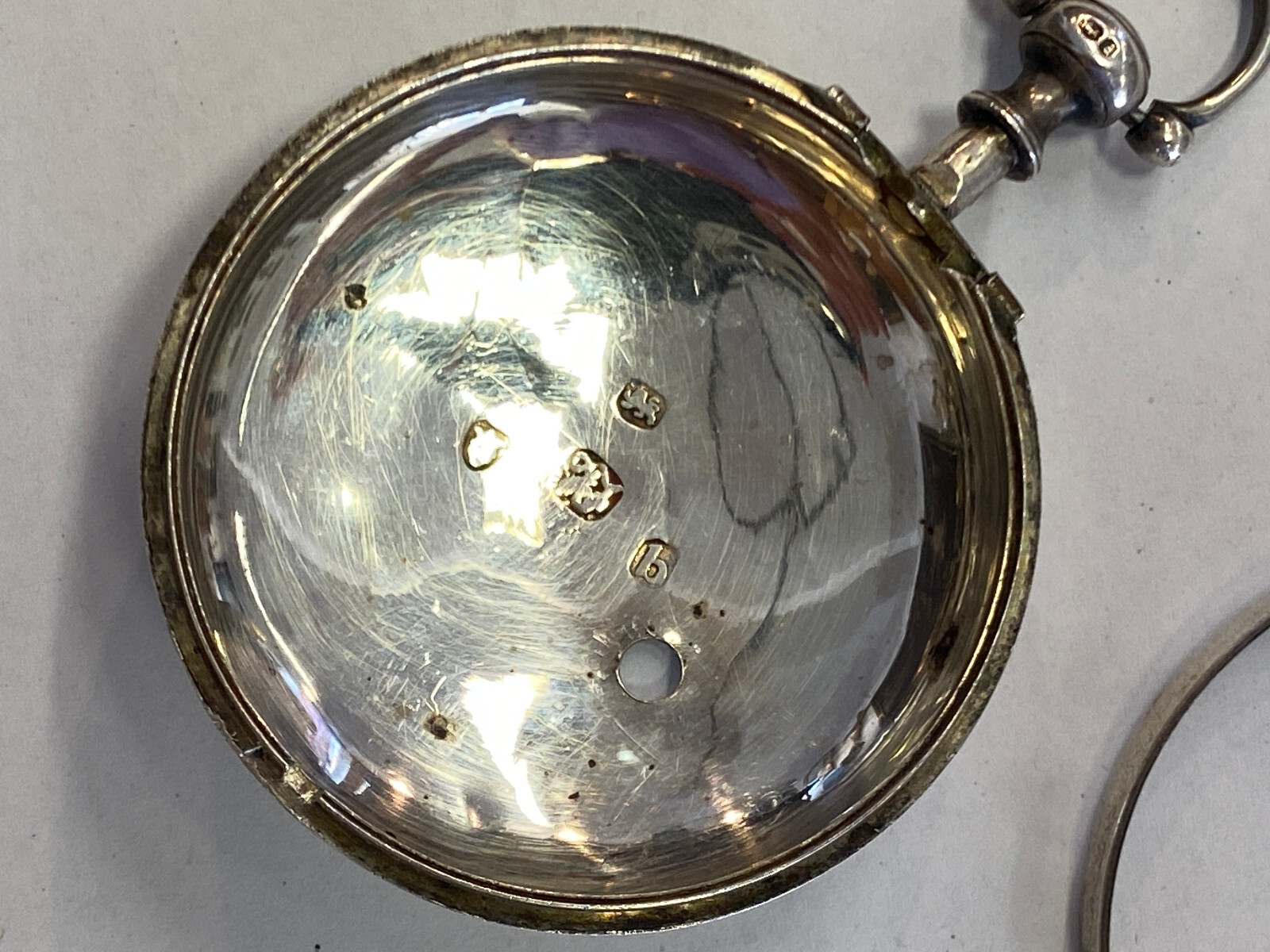 ANTIKE TASCHENUHR AUS STERLING SILBER MEHRFACH PUNZIERT DEFEKT ENGLAND OHNE GLAS – Bild 19