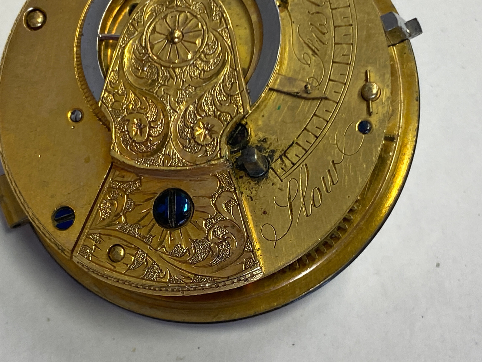 ANTIKE TASCHENUHR AUS STERLING SILBER MEHRFACH PUNZIERT DEFEKT ENGLAND OHNE GLAS – Bild 24