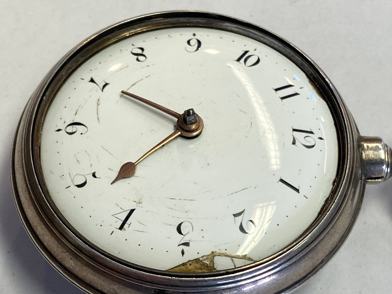 ANTIKE TASCHENUHR AUS STERLING SILBER MEHRFACH PUNZIERT DEFEKT ENGLAND OHNE GLAS – Bild 9