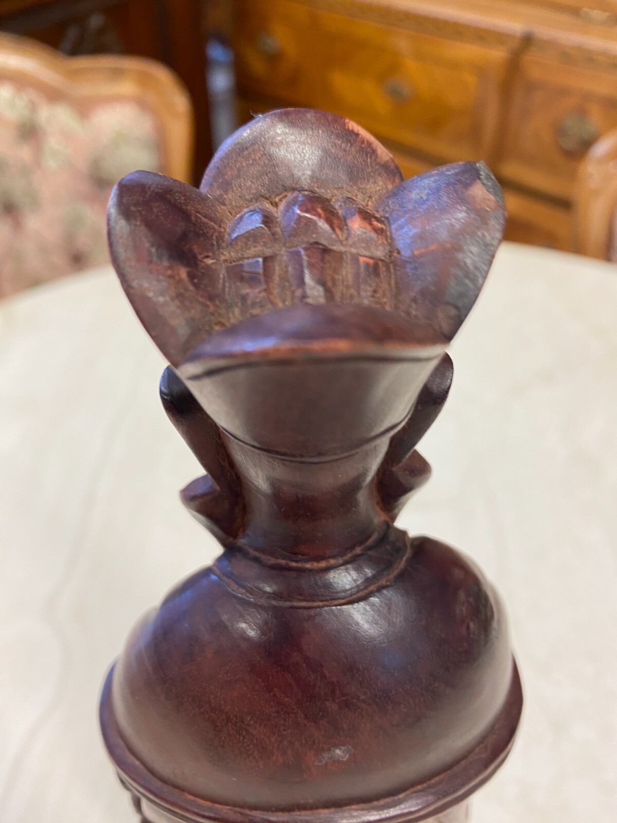 CHINA SKULPTUR AUS HOLZ GELEHRTER 30cm HOCH – Bild 15