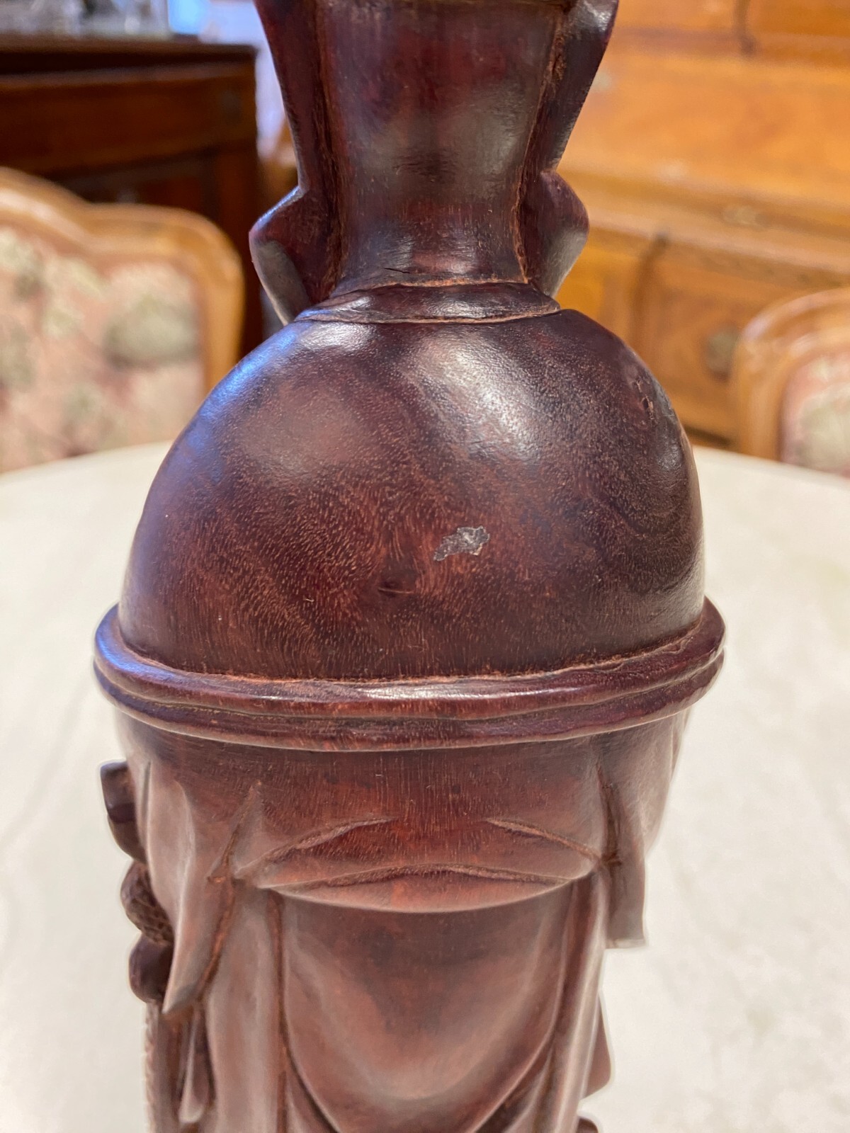 CHINA SKULPTUR AUS HOLZ GELEHRTER 30cm HOCH – Bild 16