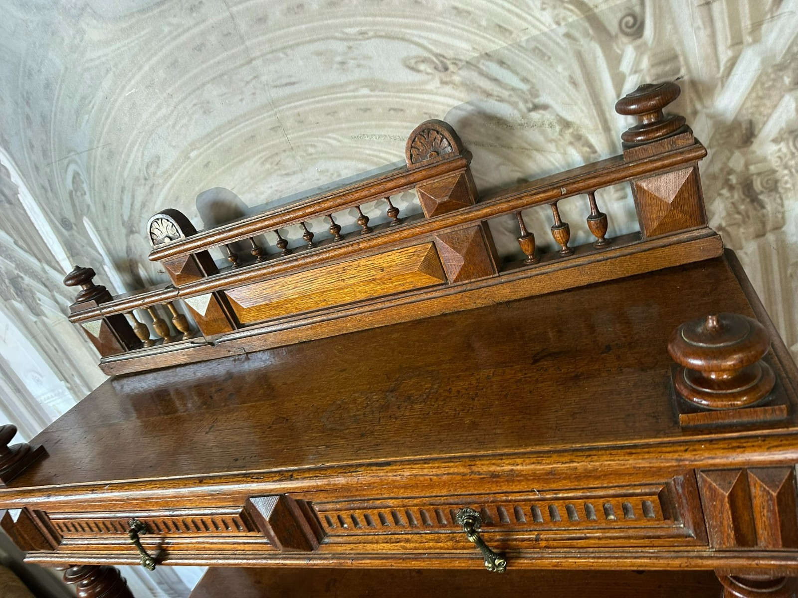 ANTIKES NEO RENAISSANCE BUFFET ANRICHTE AUS EICHE UM 1880 HENRI II – Bild 11
