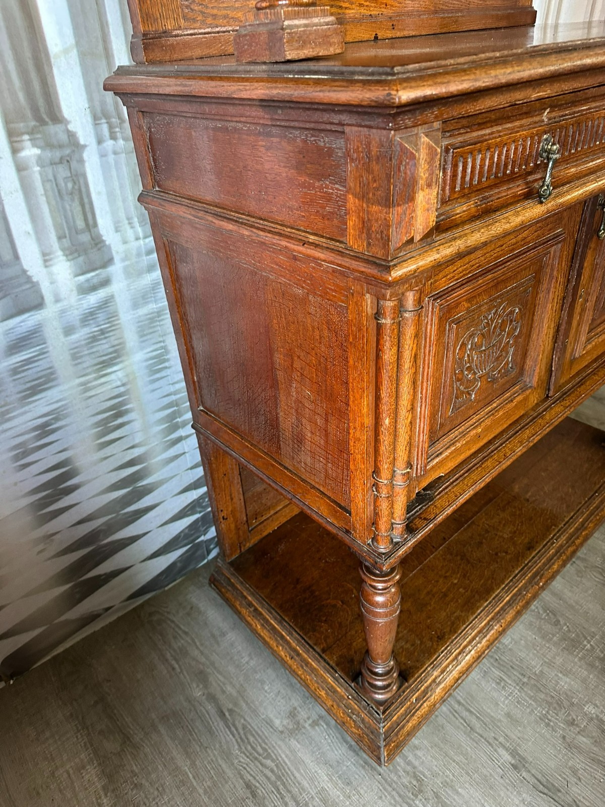 ANTIKES NEO RENAISSANCE BUFFET ANRICHTE AUS EICHE UM 1880 HENRI II – Bild 4