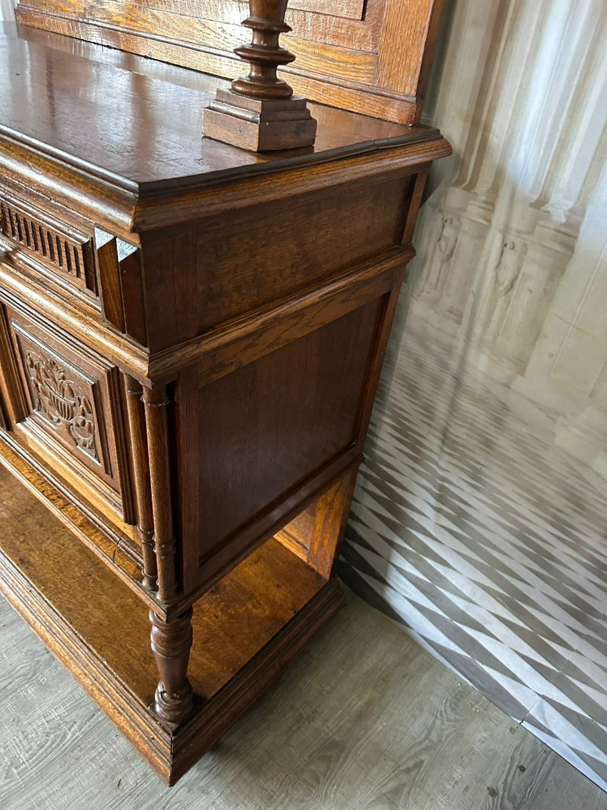ANTIKES NEO RENAISSANCE BUFFET ANRICHTE AUS EICHE UM 1880 HENRI II – Bild 7