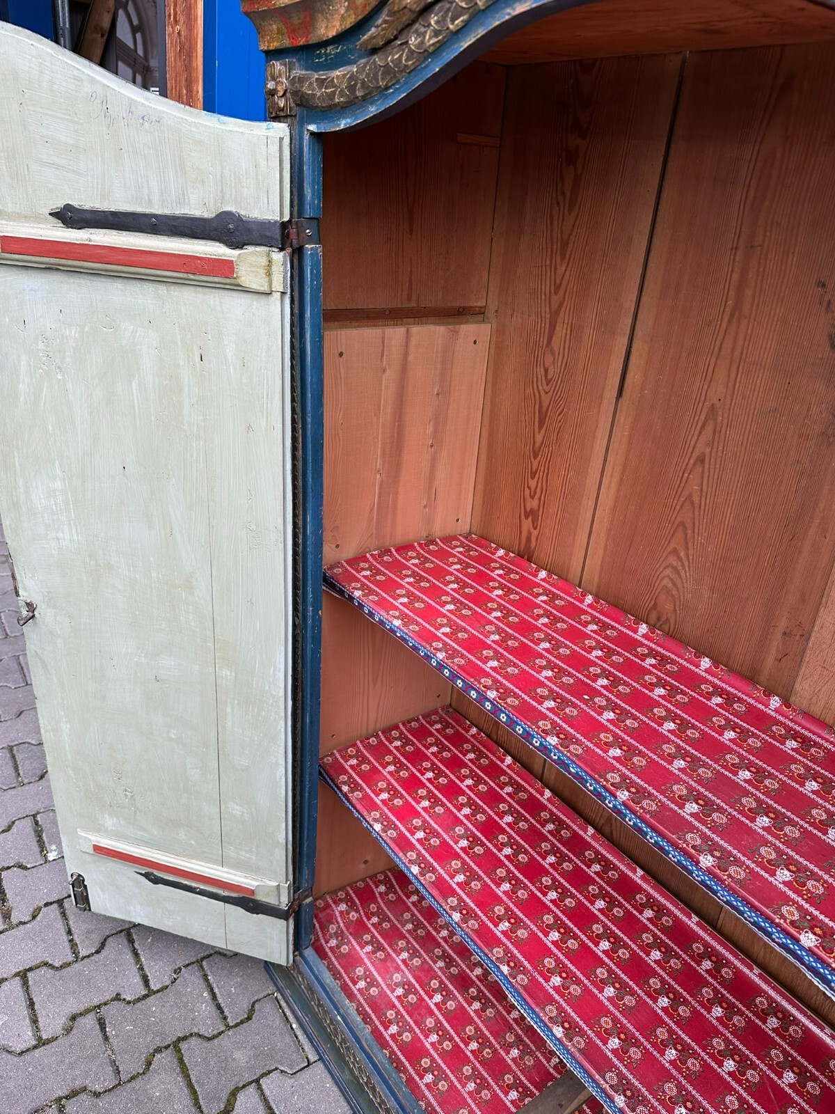 ANTIKER BAUERNSCHRANK VON 1847 ORIGINAL BEMALT – Bild 19
