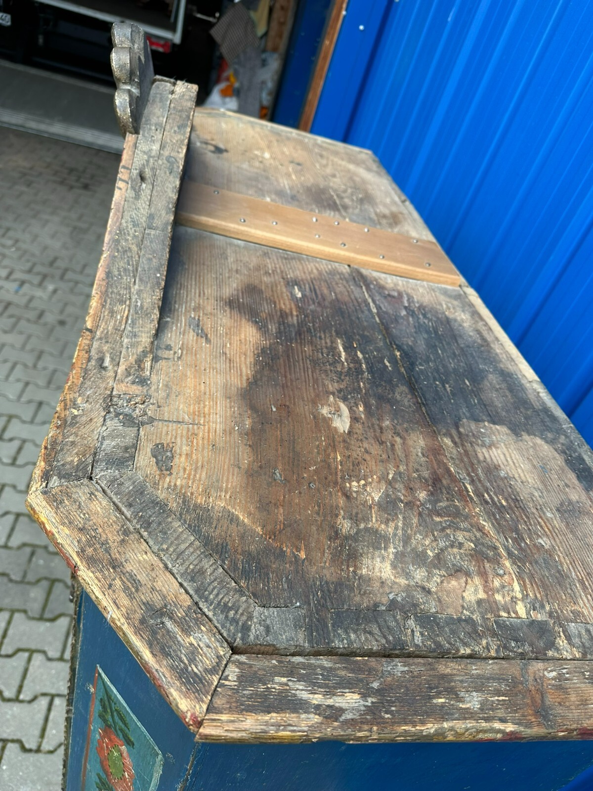 ANTIKER BAUERNSCHRANK VON 1847 ORIGINAL BEMALT – Bild 8