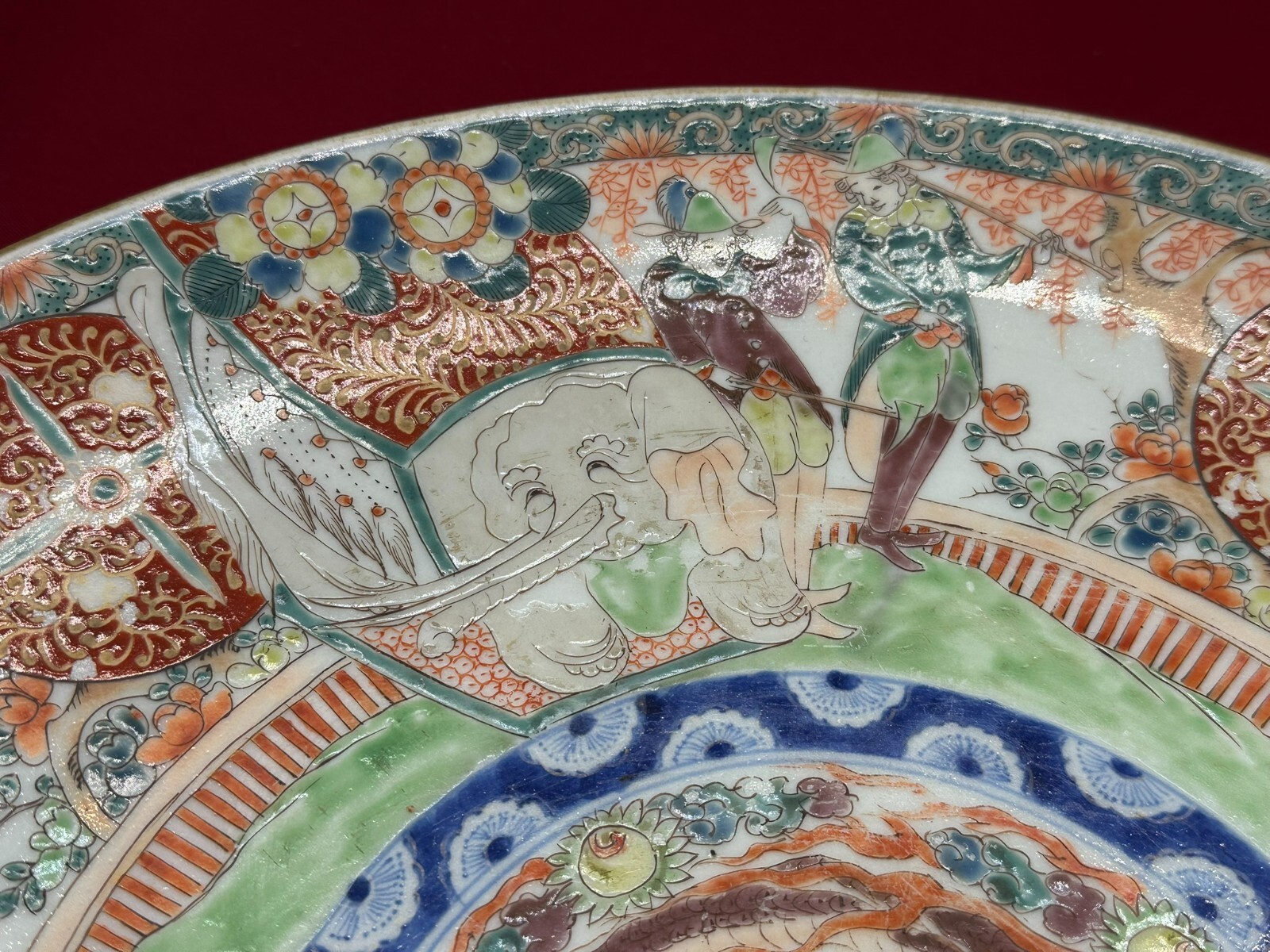 ANTIKER IMARI TELLER 39,5cm AUS PORZELLAN SEHR GROSS JAPAN 19 TES JHDT – Bild 5