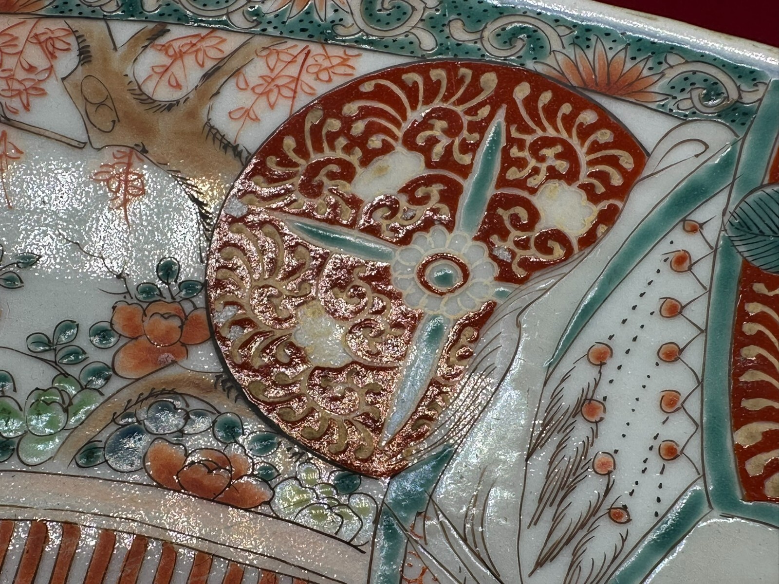 ANTIKER IMARI TELLER 39,5cm AUS PORZELLAN SEHR GROSS JAPAN 19 TES JHDT – Bild 9