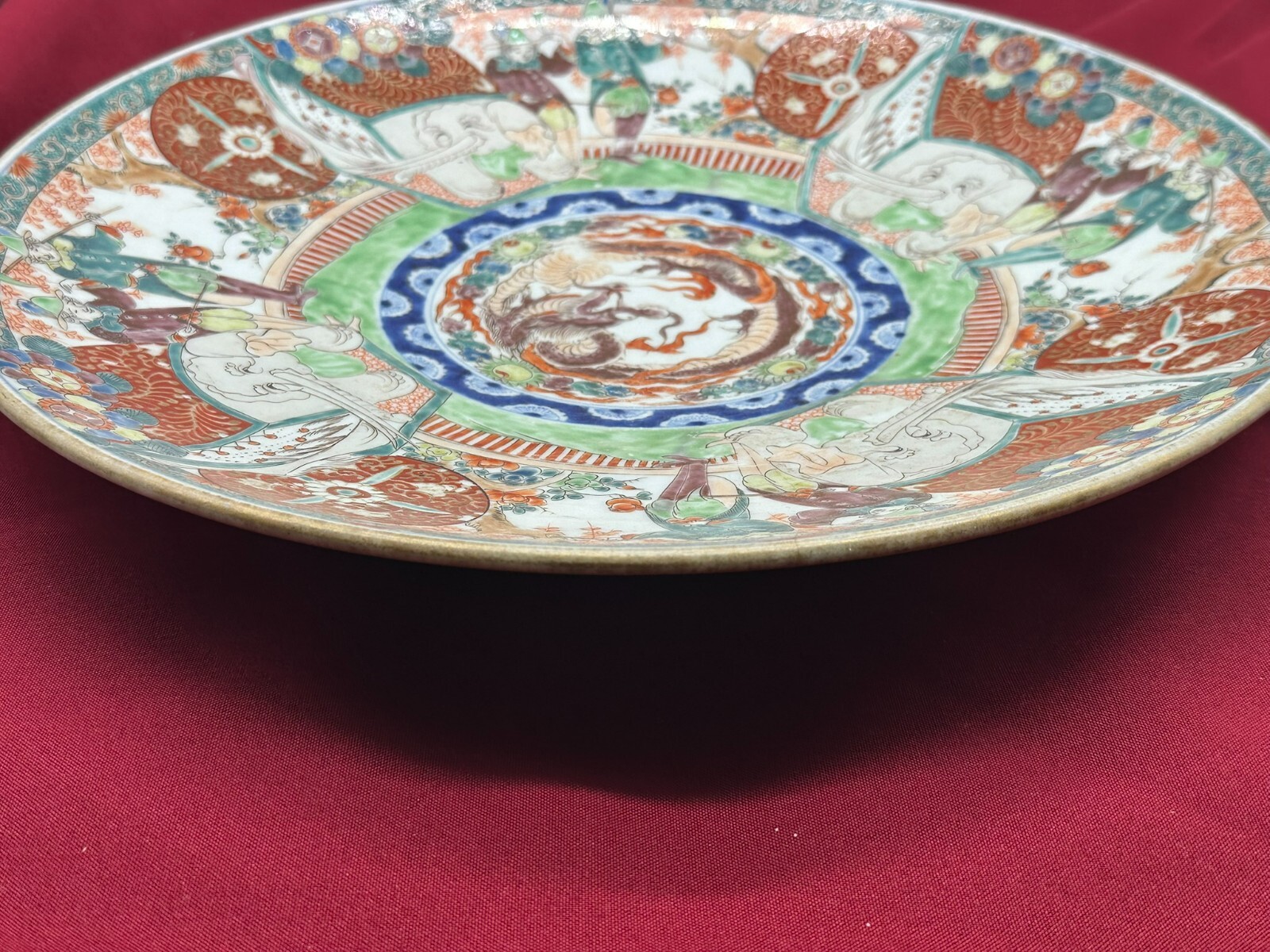 ANTIKER IMARI TELLER 39,5cm AUS PORZELLAN SEHR GROSS JAPAN 19 TES JHDT – Bild 10