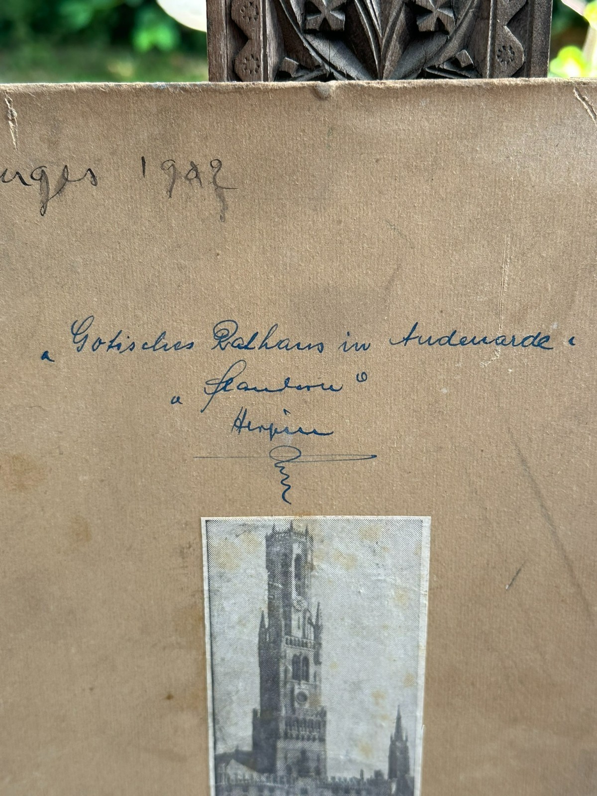 ÖLGEMÄLDE VON 1962 bez. HERPIN GOTISCHES RATHAUS ANDENARDE – Bild 11