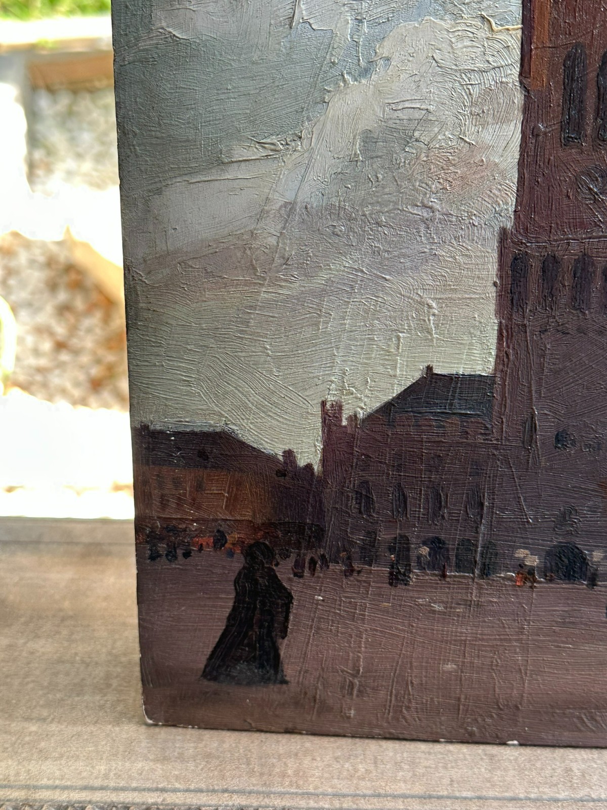 ÖLGEMÄLDE VON 1962 bez. HERPIN GOTISCHES RATHAUS ANDENARDE – Bild 7
