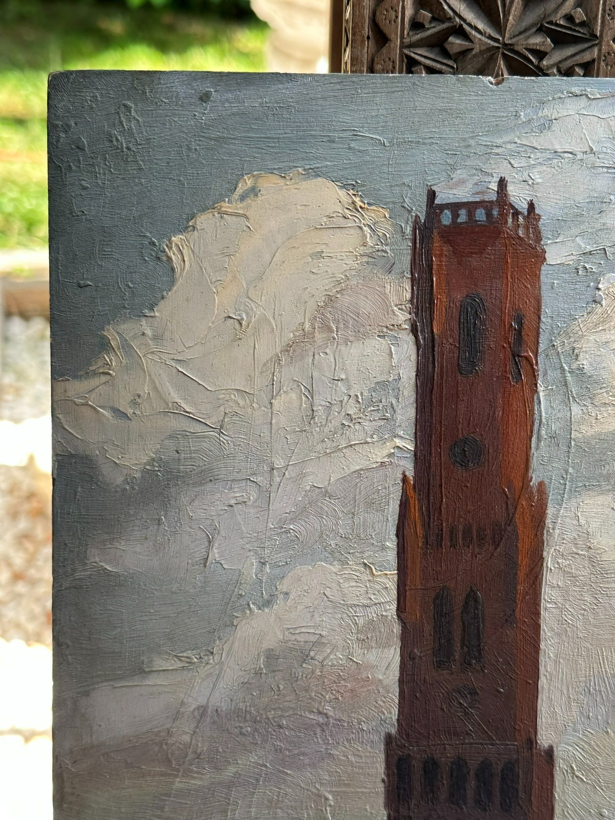 ÖLGEMÄLDE VON 1962 bez. HERPIN GOTISCHES RATHAUS ANDENARDE – Bild 8