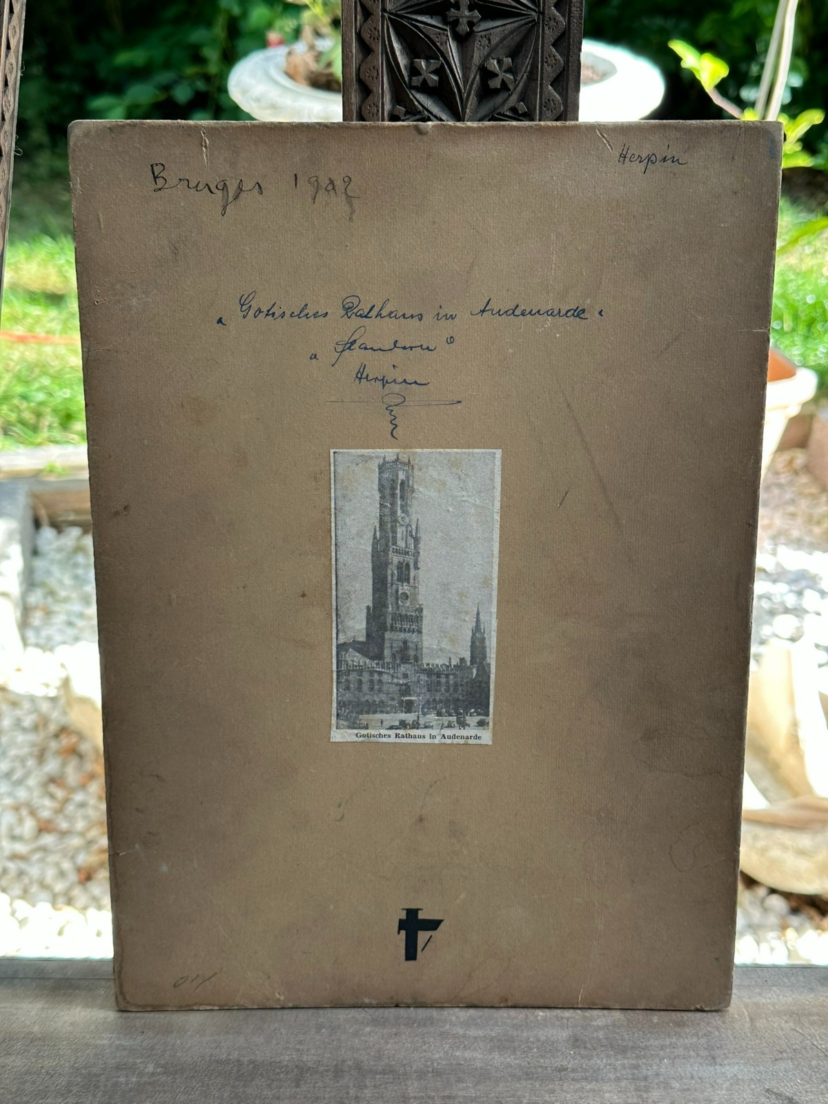 ÖLGEMÄLDE VON 1962 bez. HERPIN GOTISCHES RATHAUS ANDENARDE – Bild 9