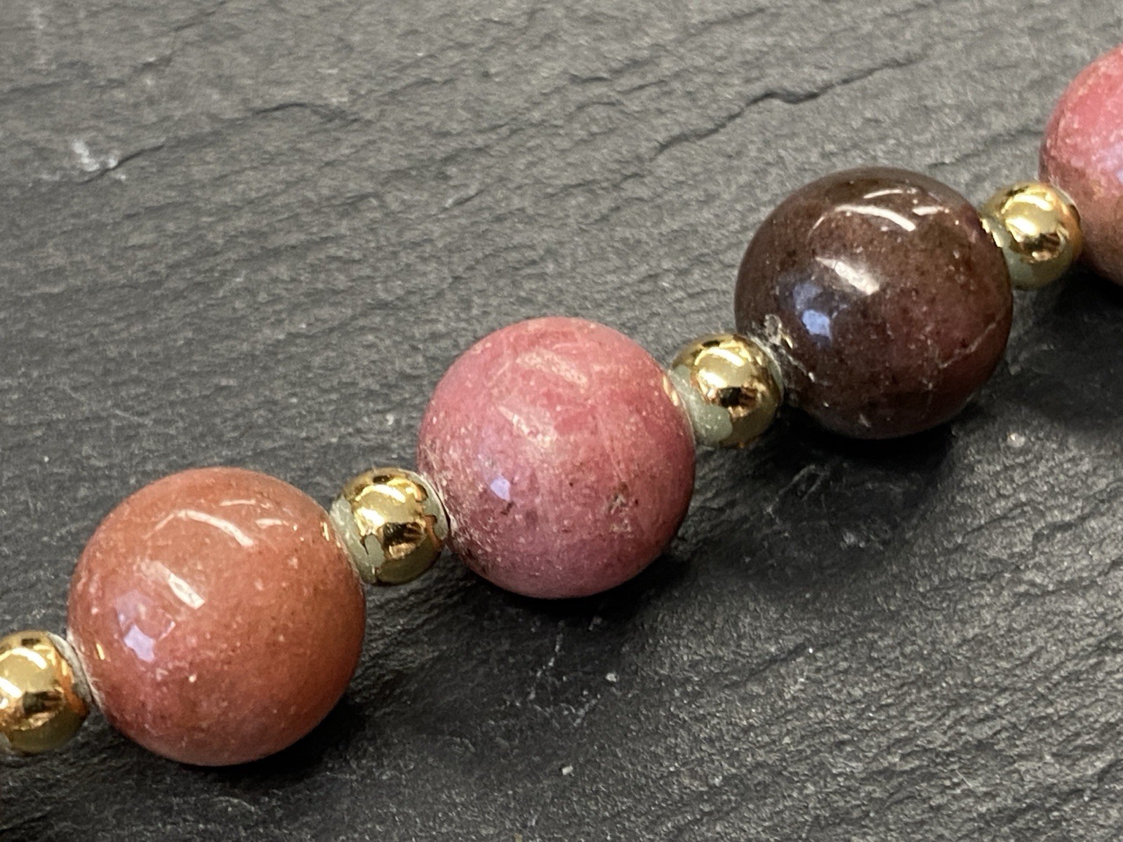 MODESCHMUCK HALSKETTE HALBEDELSTEINE RHODONIT – Bild 11