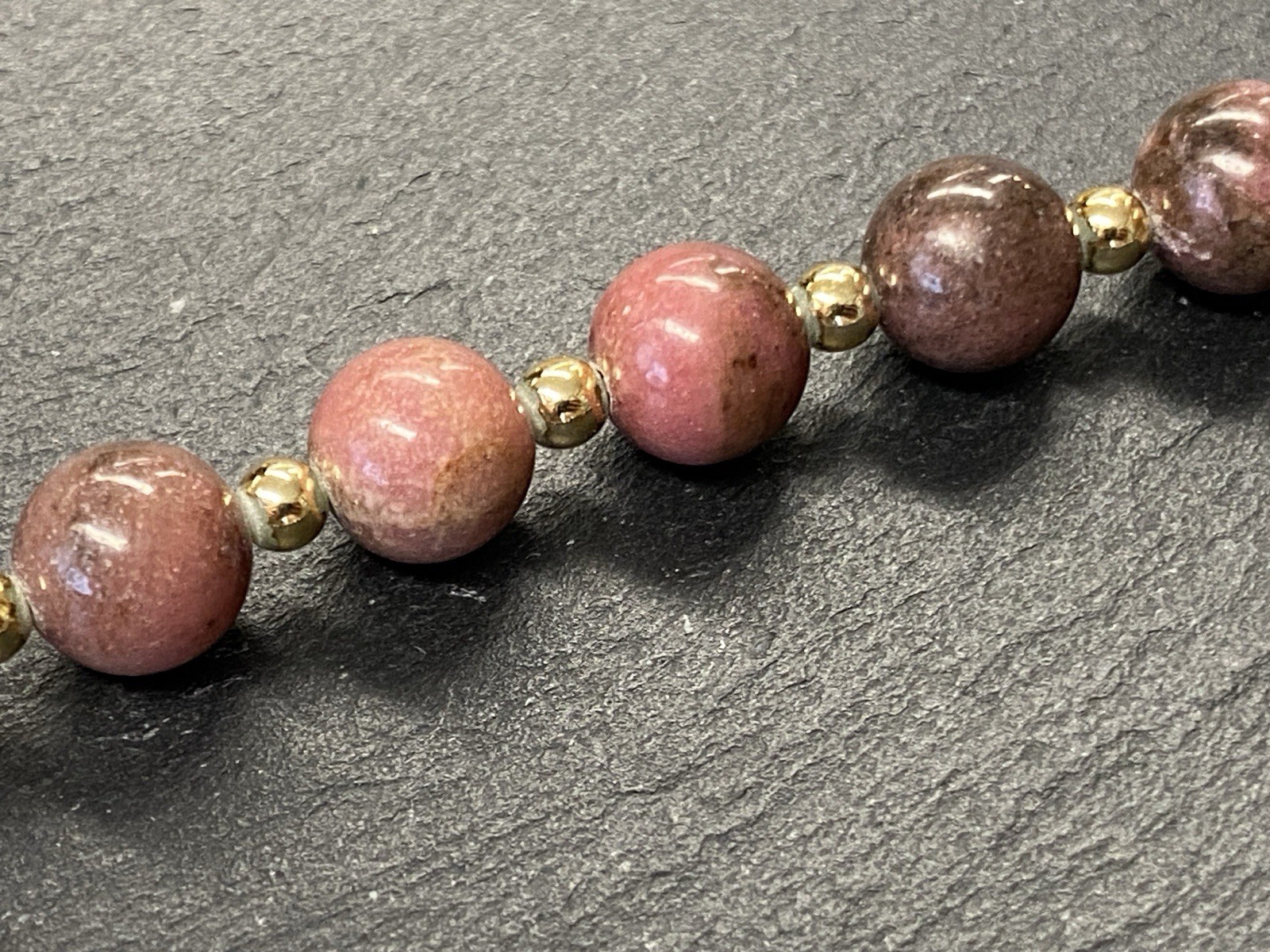MODESCHMUCK HALSKETTE HALBEDELSTEINE RHODONIT – Bild 12