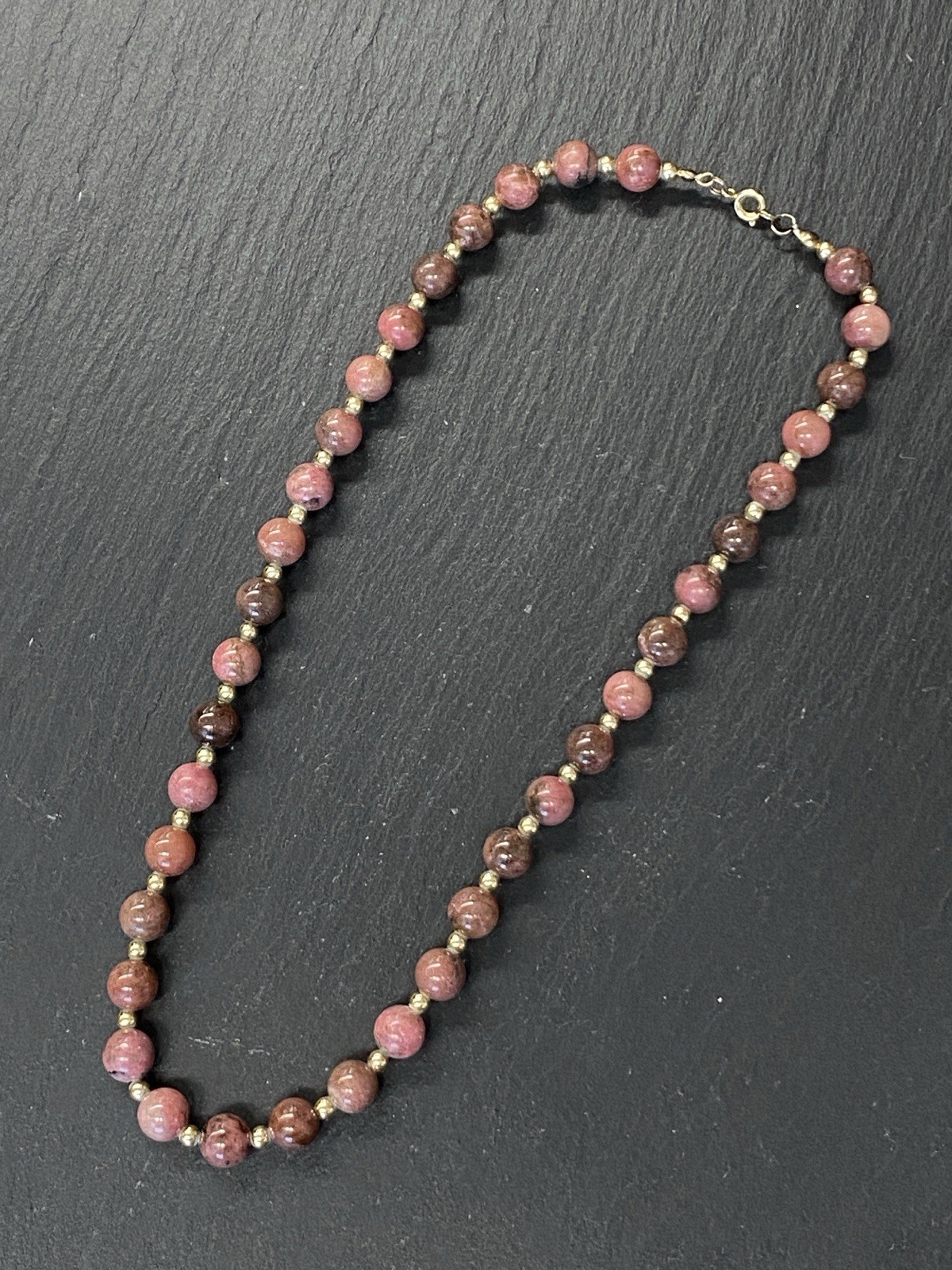 MODESCHMUCK HALSKETTE HALBEDELSTEINE RHODONIT – Bild 13