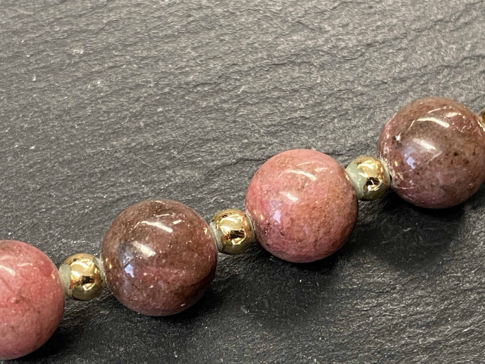 MODESCHMUCK HALSKETTE HALBEDELSTEINE RHODONIT – Bild 15