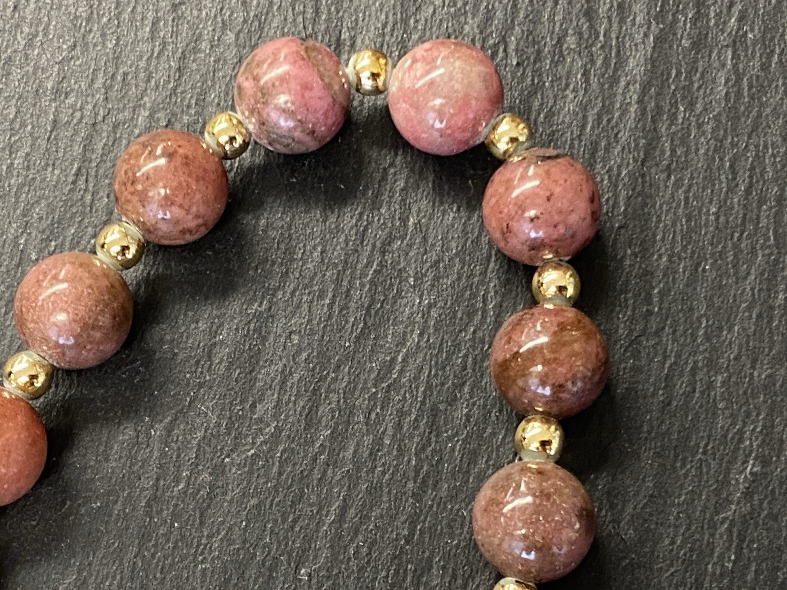 MODESCHMUCK HALSKETTE HALBEDELSTEINE RHODONIT – Bild 16