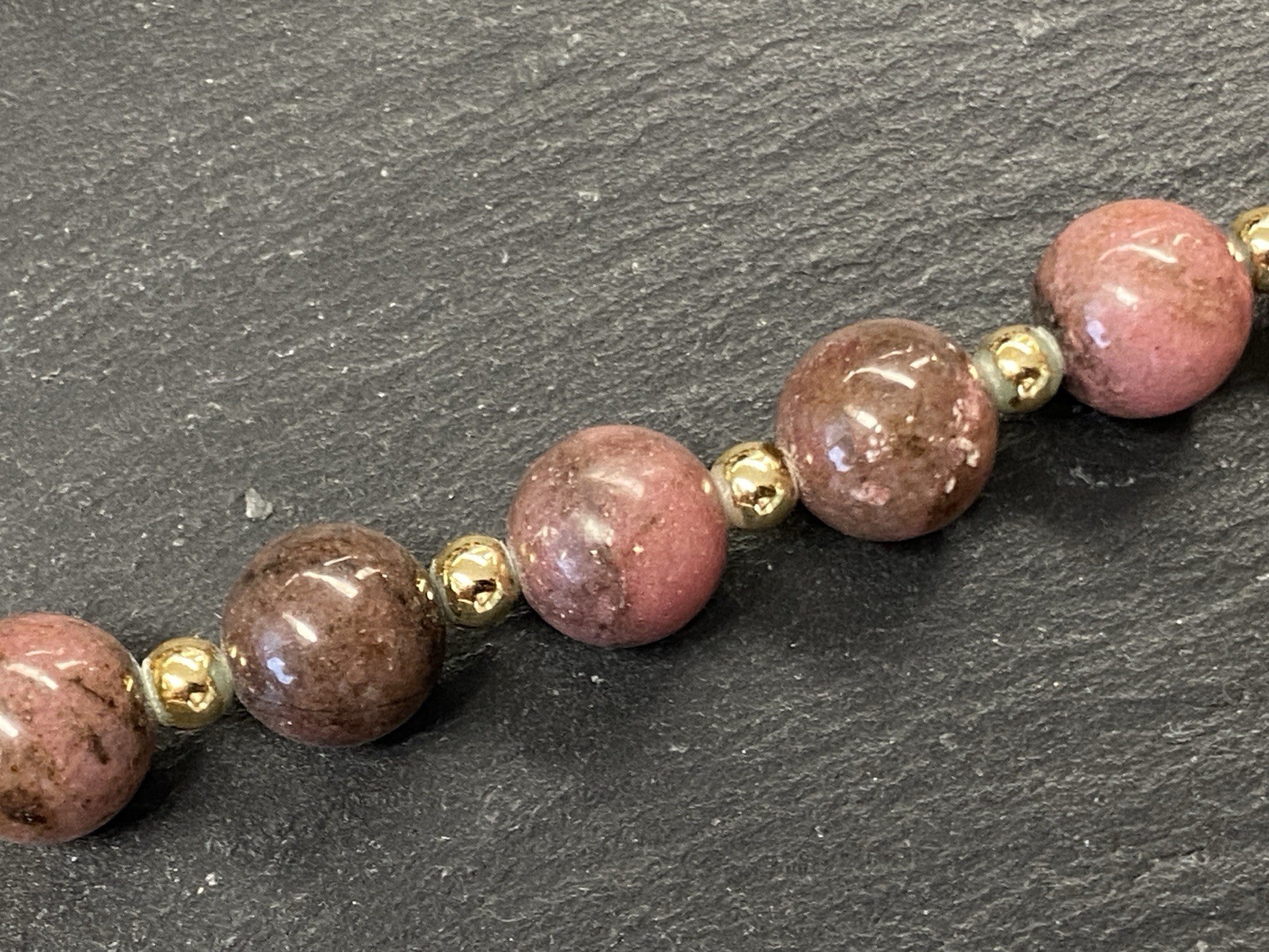 MODESCHMUCK HALSKETTE HALBEDELSTEINE RHODONIT – Bild 17