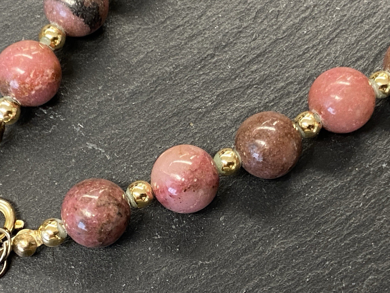 MODESCHMUCK HALSKETTE HALBEDELSTEINE RHODONIT – Bild 18