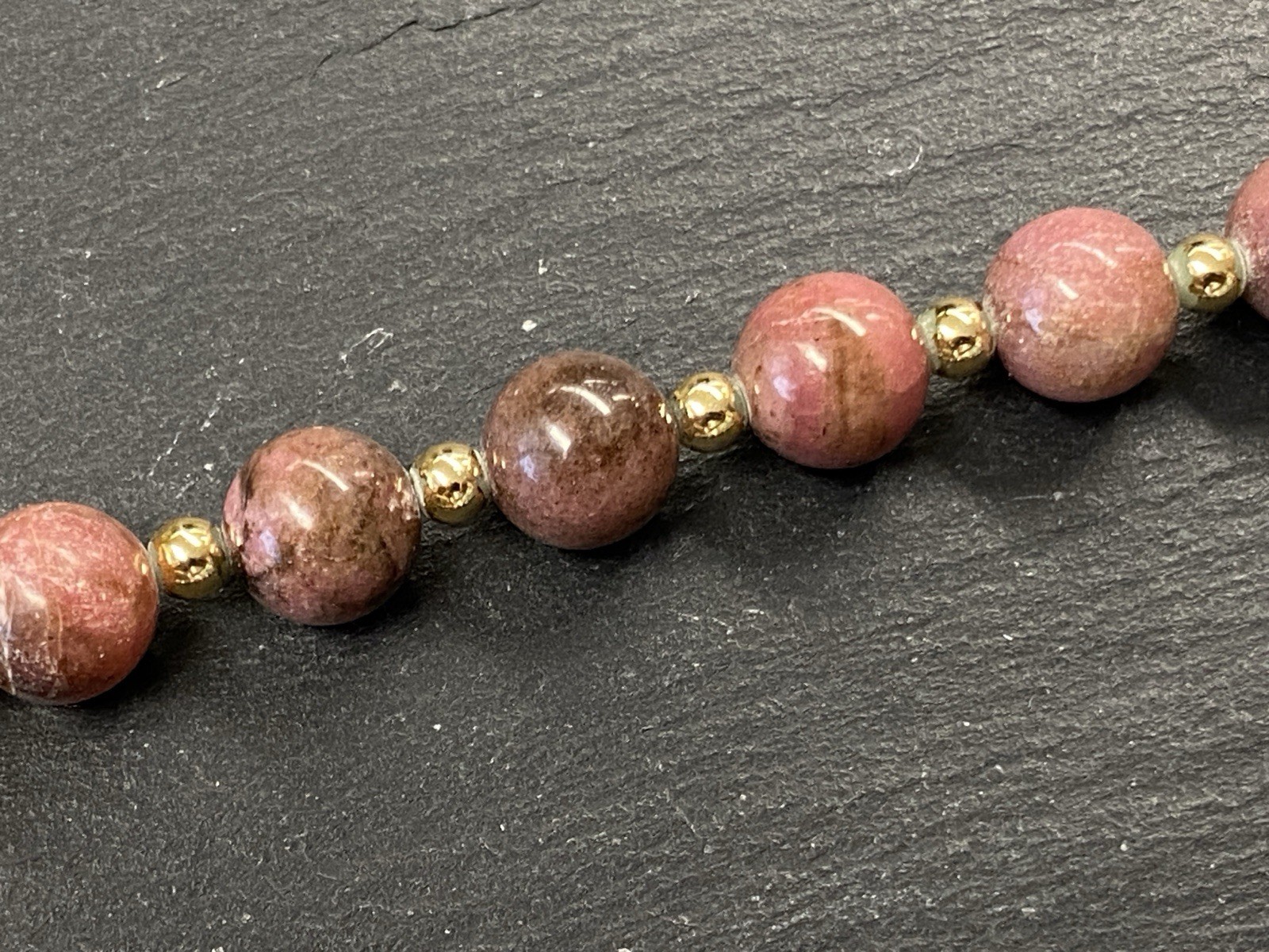 MODESCHMUCK HALSKETTE HALBEDELSTEINE RHODONIT – Bild 19