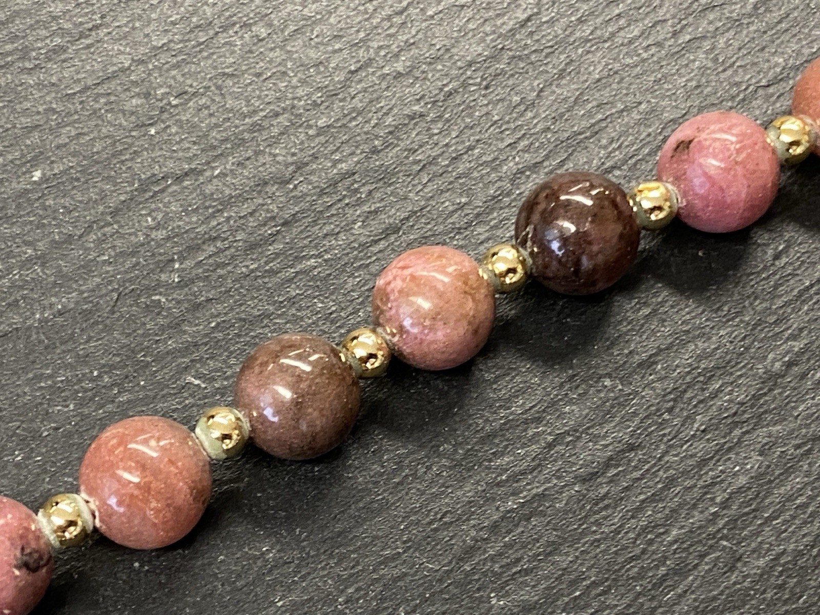MODESCHMUCK HALSKETTE HALBEDELSTEINE RHODONIT – Bild 20