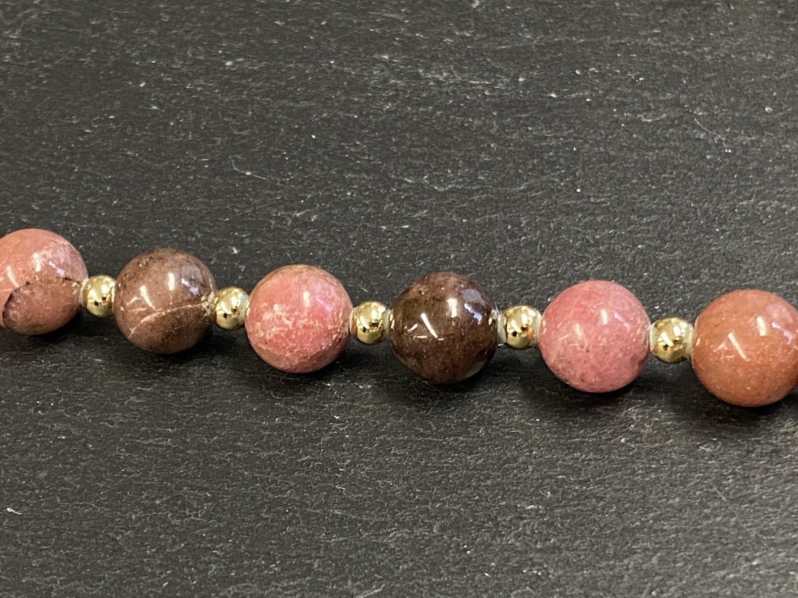 MODESCHMUCK HALSKETTE HALBEDELSTEINE RHODONIT – Bild 6
