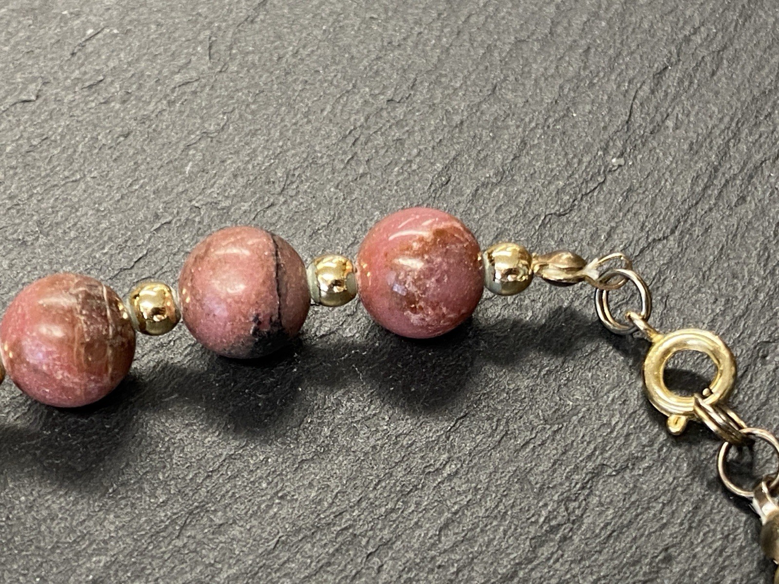 MODESCHMUCK HALSKETTE HALBEDELSTEINE RHODONIT – Bild 8