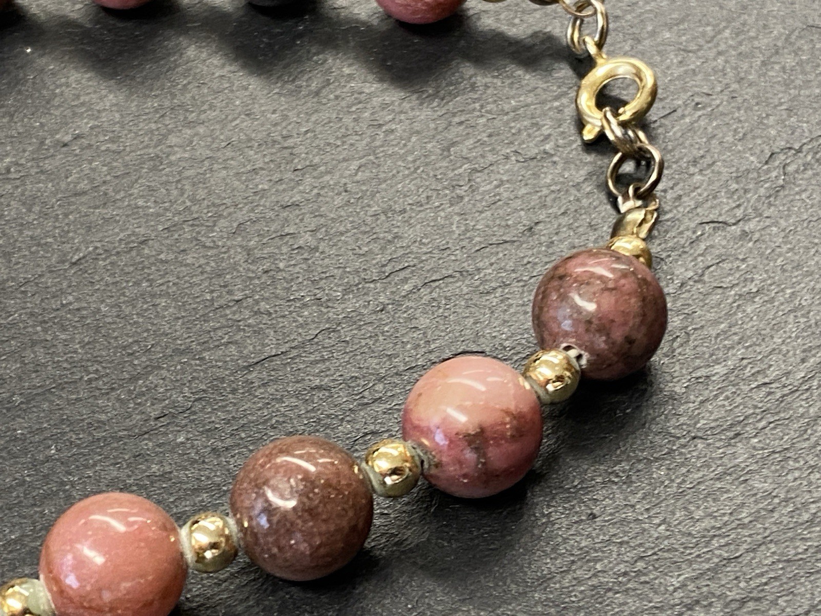 MODESCHMUCK HALSKETTE HALBEDELSTEINE RHODONIT – Bild 9