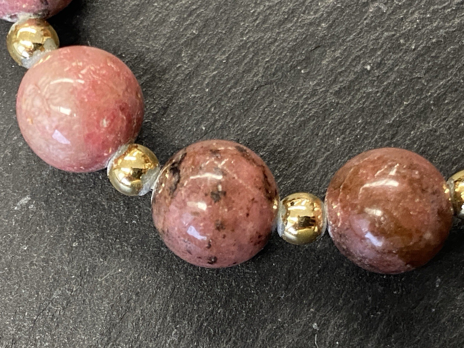 MODESCHMUCK HALSKETTE HALBEDELSTEINE RHODONIT – Bild 10