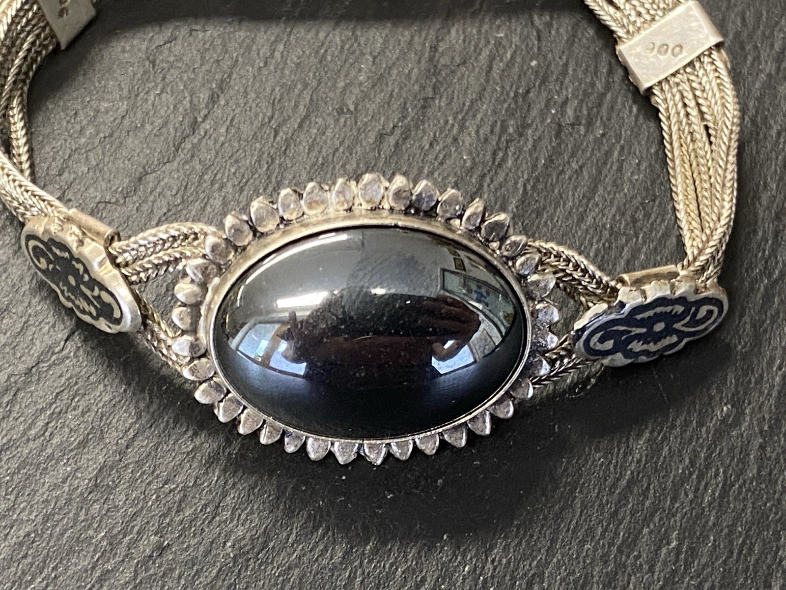 ARMBAND AUS 900 SILBER MIT HÄMATIT CABOCHON – Bild 3