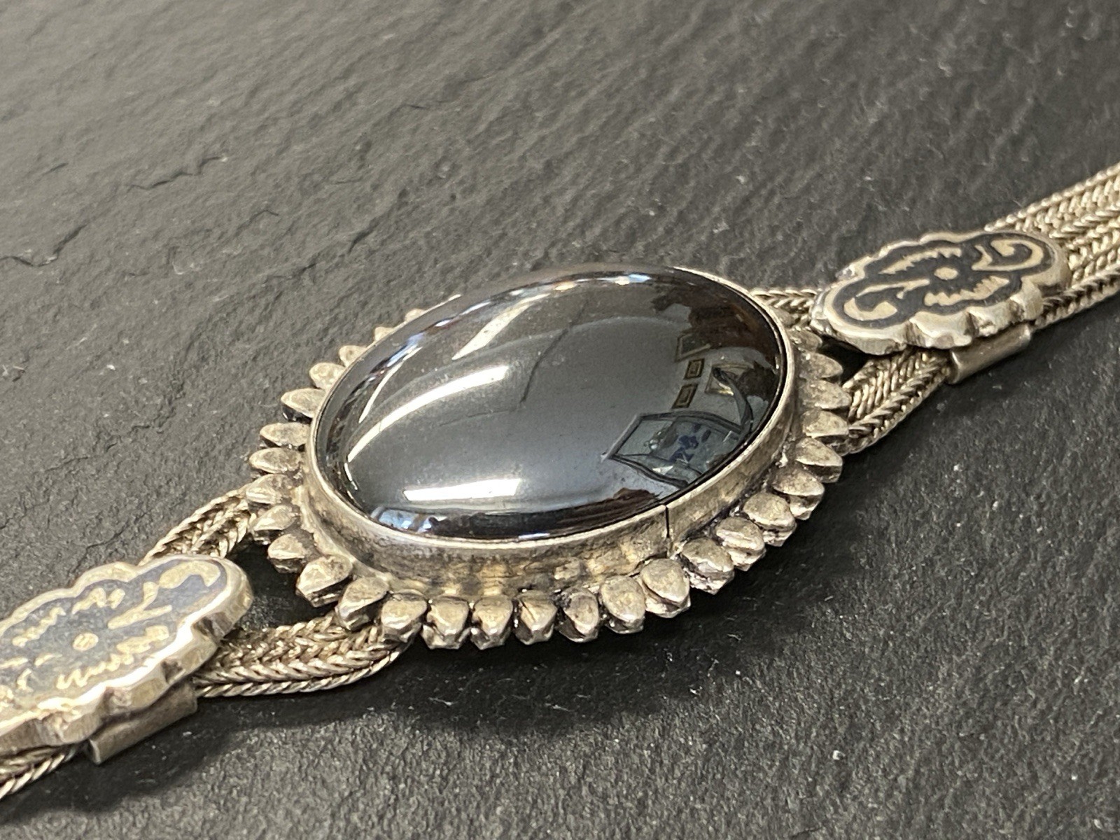 ARMBAND AUS 900 SILBER MIT HÄMATIT CABOCHON – Bild 6