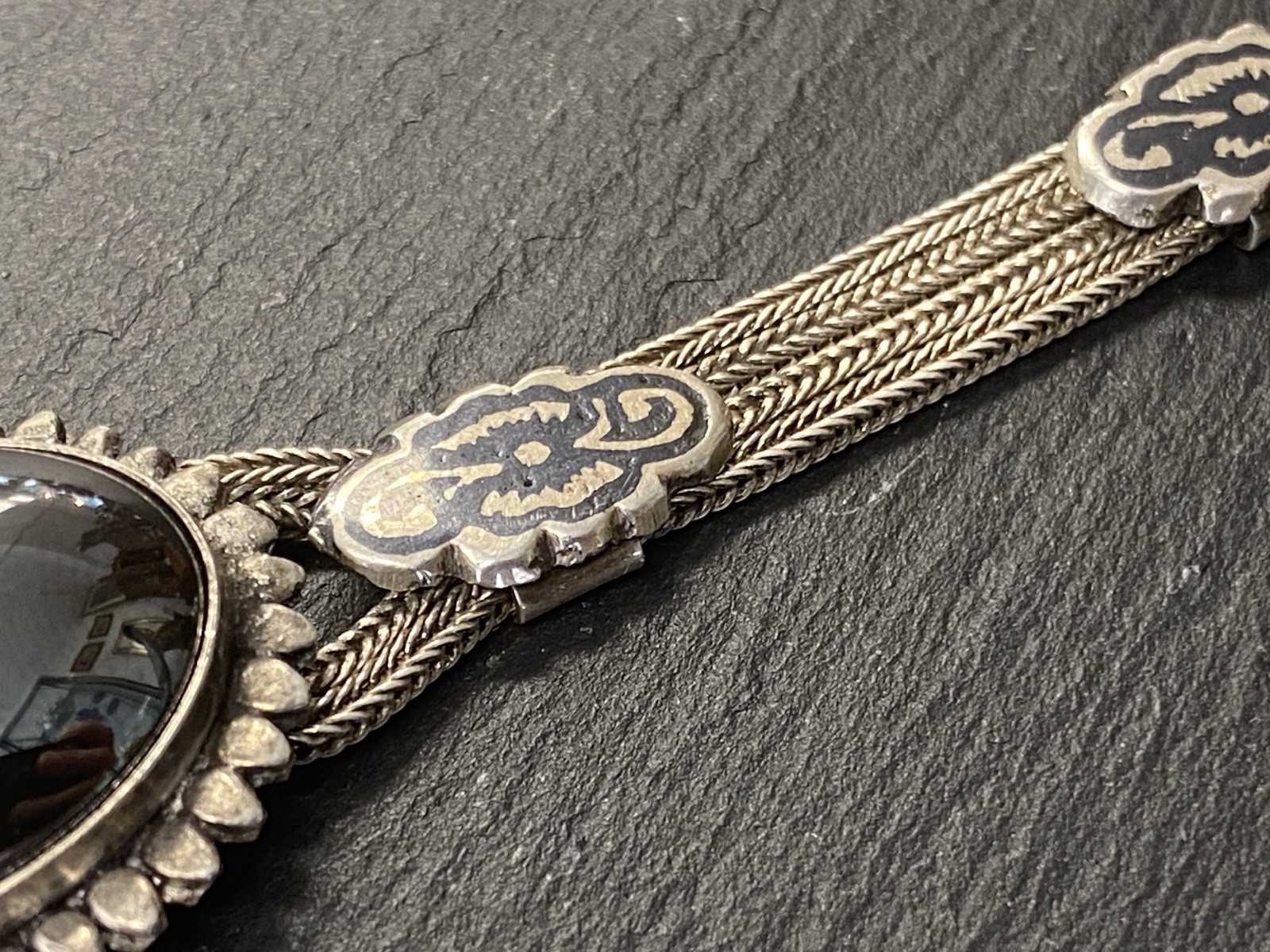 ARMBAND AUS 900 SILBER MIT HÄMATIT CABOCHON – Bild 8