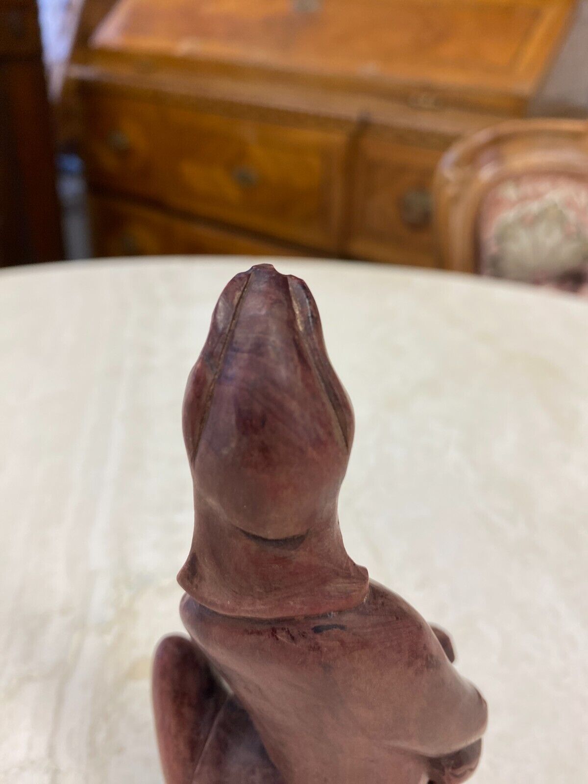 CHINA SKULPTUR AUS HOLZ SITZENDER MANN 15,5cm HOCH – Bild 14