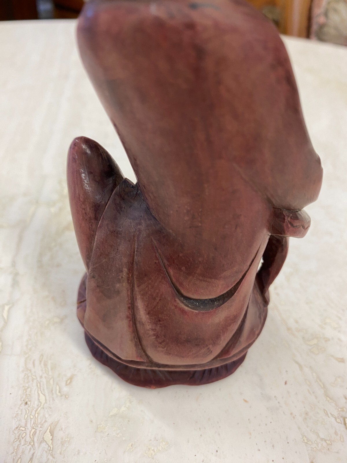 CHINA SKULPTUR AUS HOLZ SITZENDER MANN 15,5cm HOCH – Bild 15