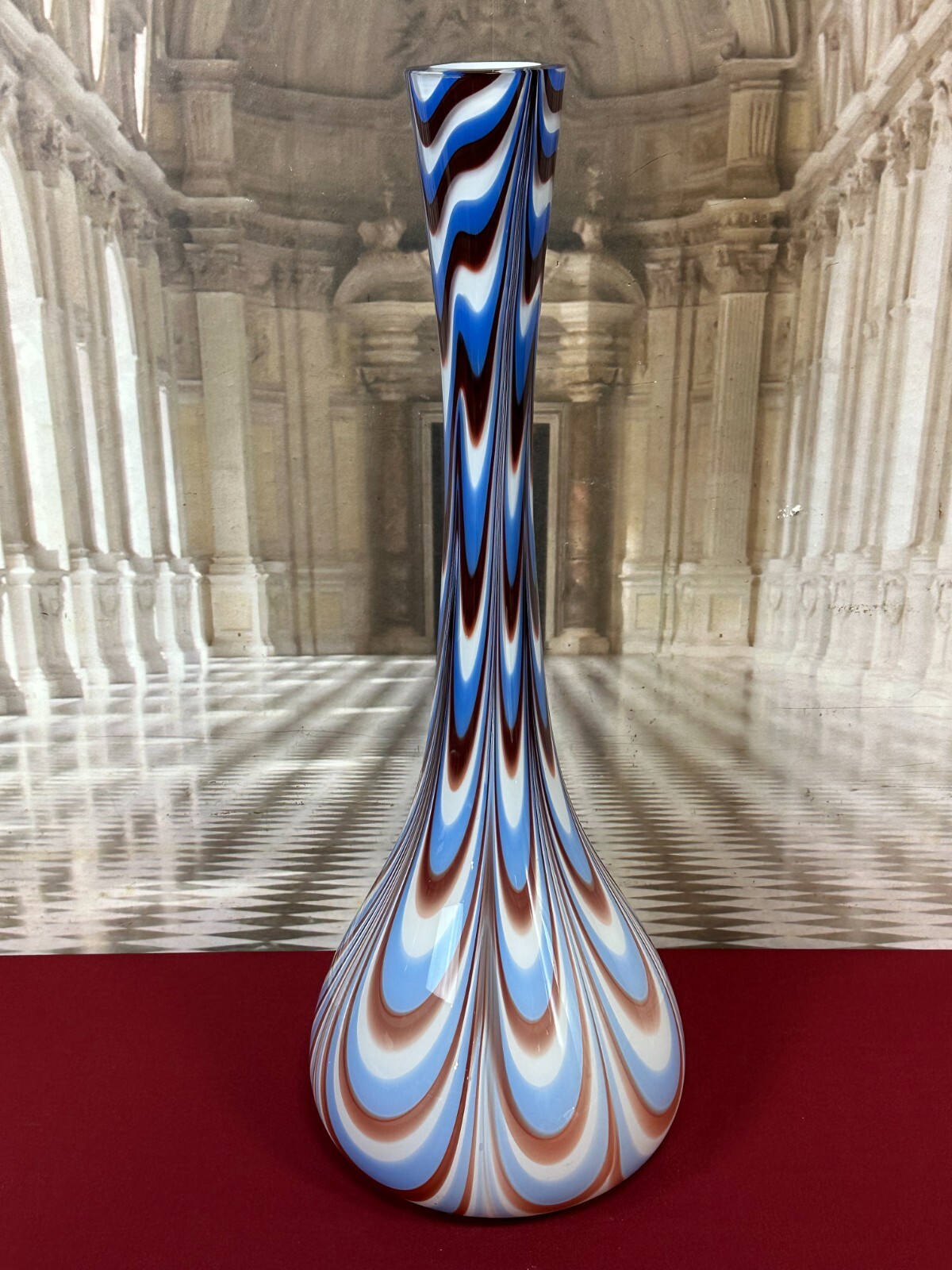 VINTAGE BODENVASE GROSS VASE AUS GLAS LOLLIPOP SPACE AGE SCHOTT ZWIESEL 72x25cm