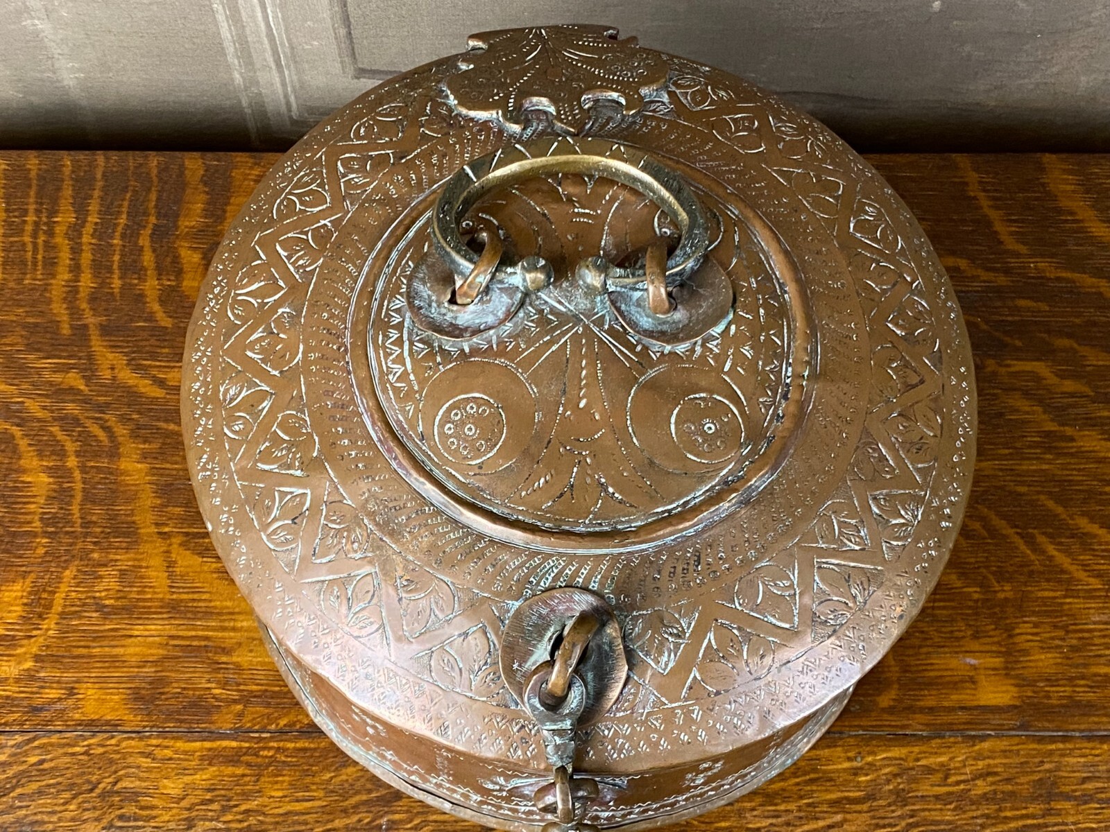 OSMANISCHES GEFÄSS DECKELDOSE DOSE AUS KUPFER GRAVUREN 18/19 TES JHDT – Bild 3