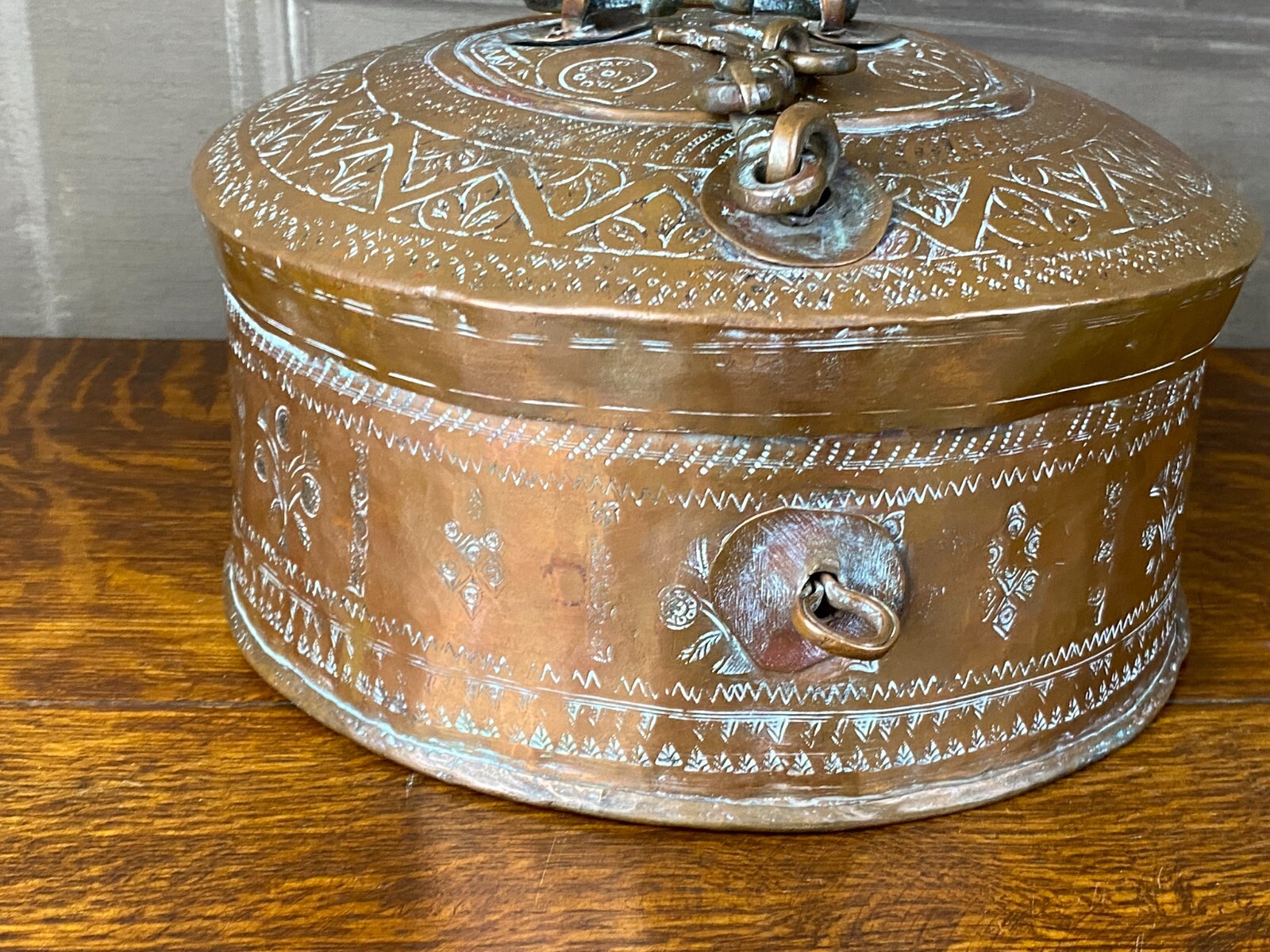 OSMANISCHES GEFÄSS DECKELDOSE DOSE AUS KUPFER GRAVUREN 18/19 TES JHDT – Bild 8