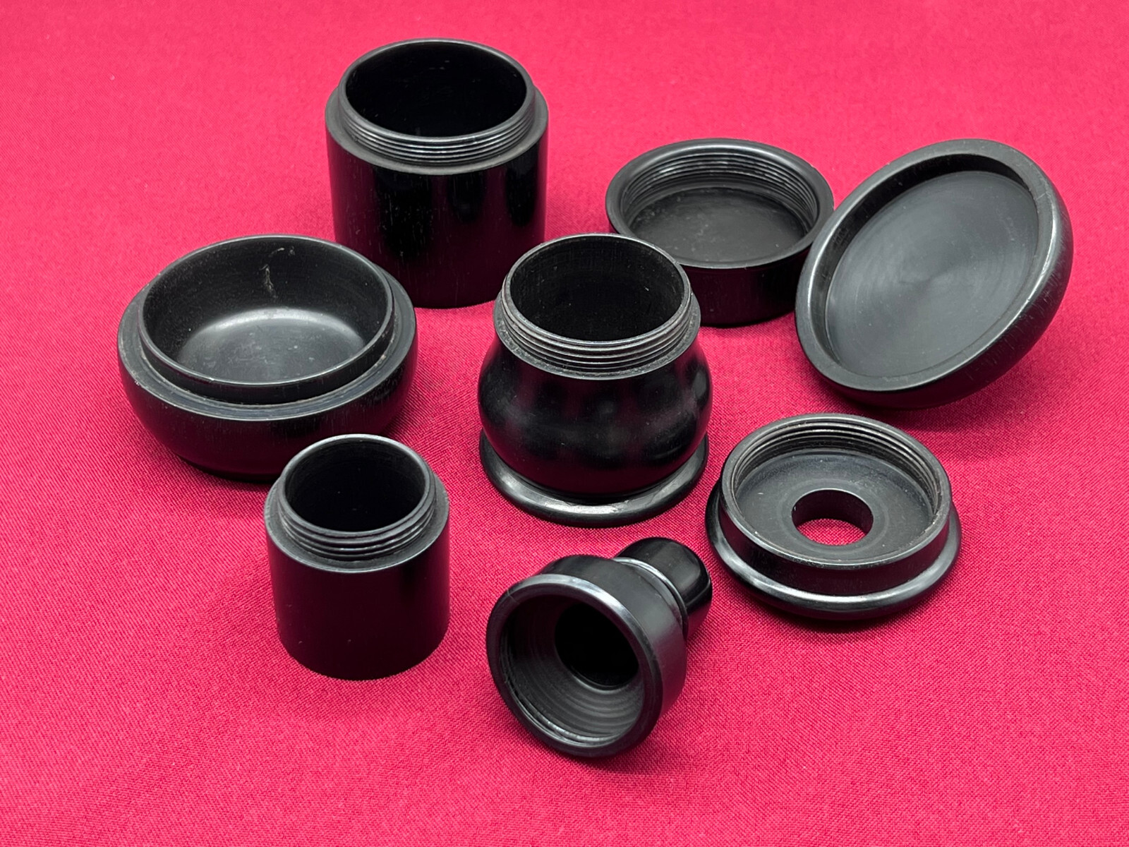 GROSSE SAMMLUNG TABATIEREN DOSEN AUS EBENHOLZ TEILS SILBER PLAKETTE MONOGRAMM – Bild 11