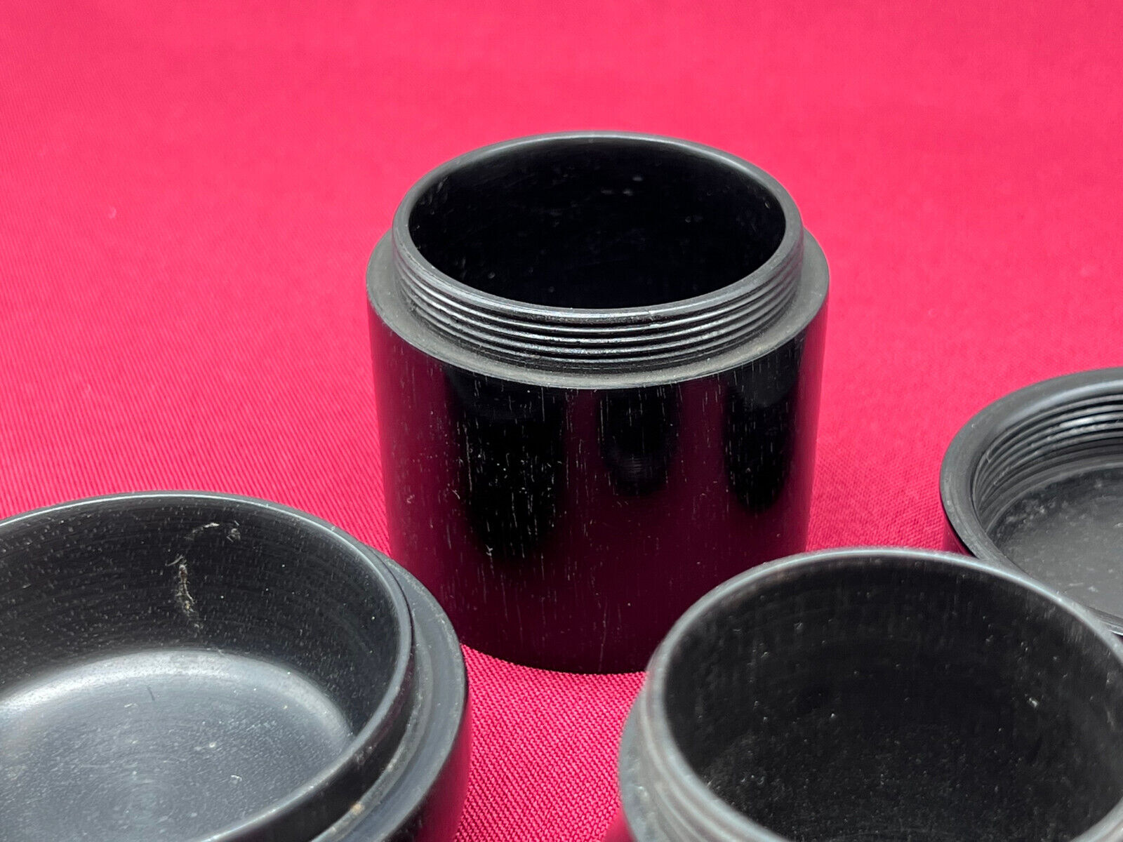 GROSSE SAMMLUNG TABATIEREN DOSEN AUS EBENHOLZ TEILS SILBER PLAKETTE MONOGRAMM – Bild 12