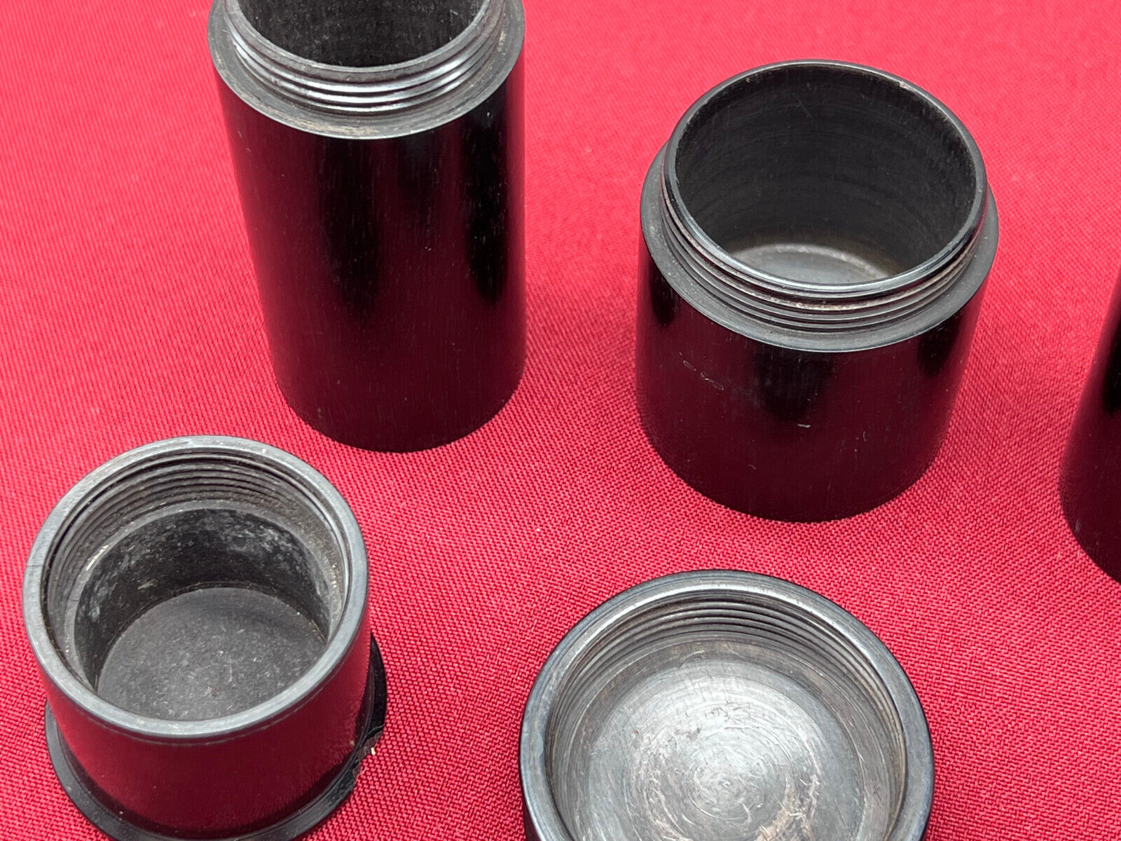 GROSSE SAMMLUNG TABATIEREN DOSEN AUS EBENHOLZ TEILS SILBER PLAKETTE MONOGRAMM – Bild 17