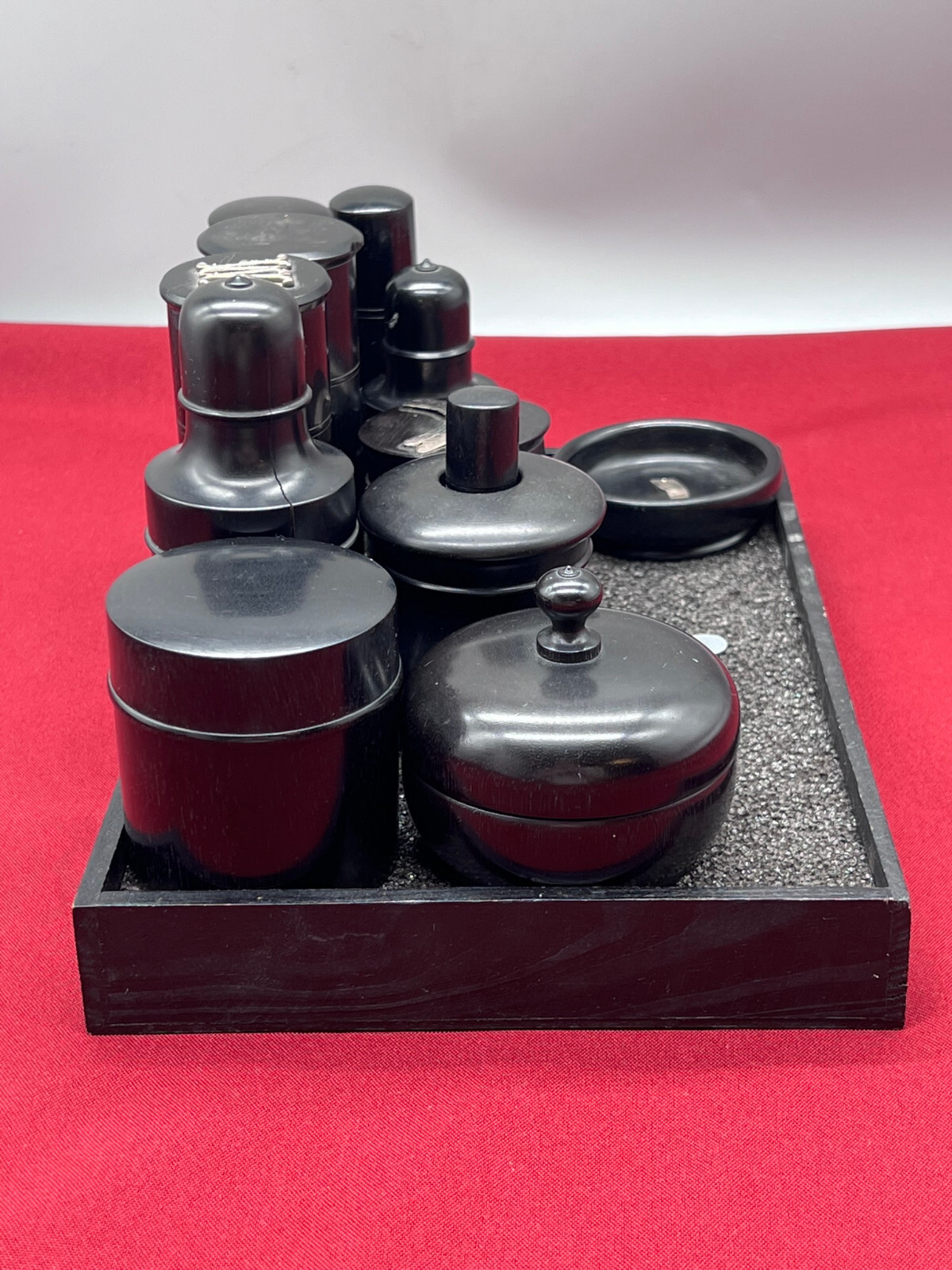 GROSSE SAMMLUNG TABATIEREN DOSEN AUS EBENHOLZ TEILS SILBER PLAKETTE MONOGRAMM – Bild 8