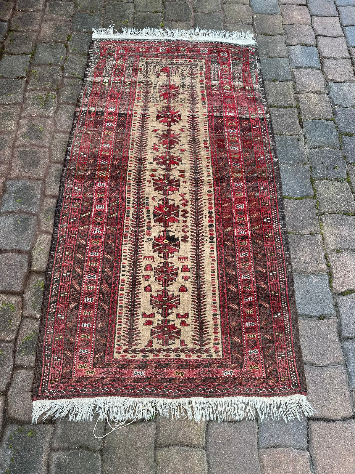 ALTER BELUTSCH TEPPICH ORIENTTEPPICH AFGHANE WOLLE HANDGEKNÜPFT 183x92cm